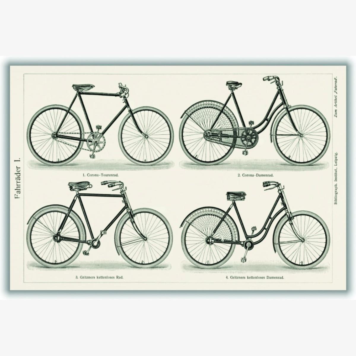 Grey Various Bicycles Large Stanley Print House – image 1