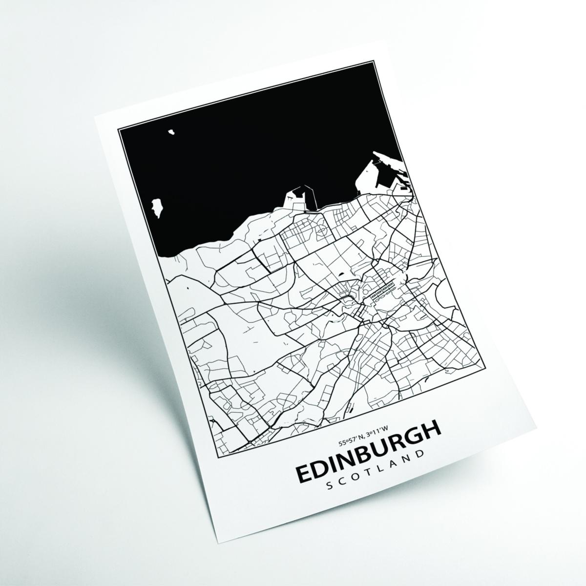 Black Map Of Edinburgh 1 Large Stanley Print House – image 2