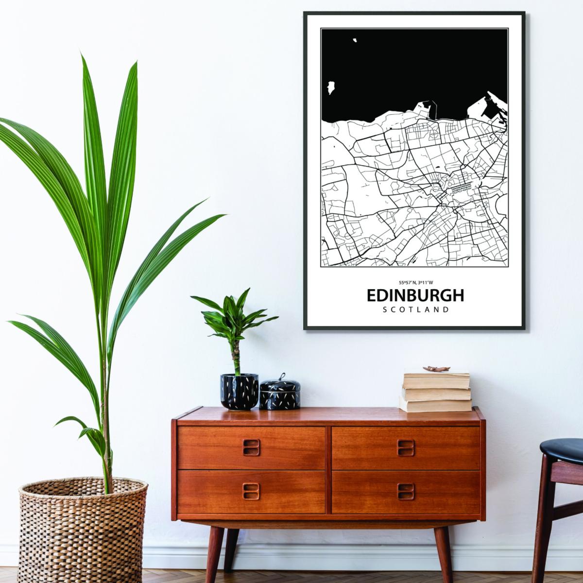 Black Map Of Edinburgh 1 Large Stanley Print House – image 3