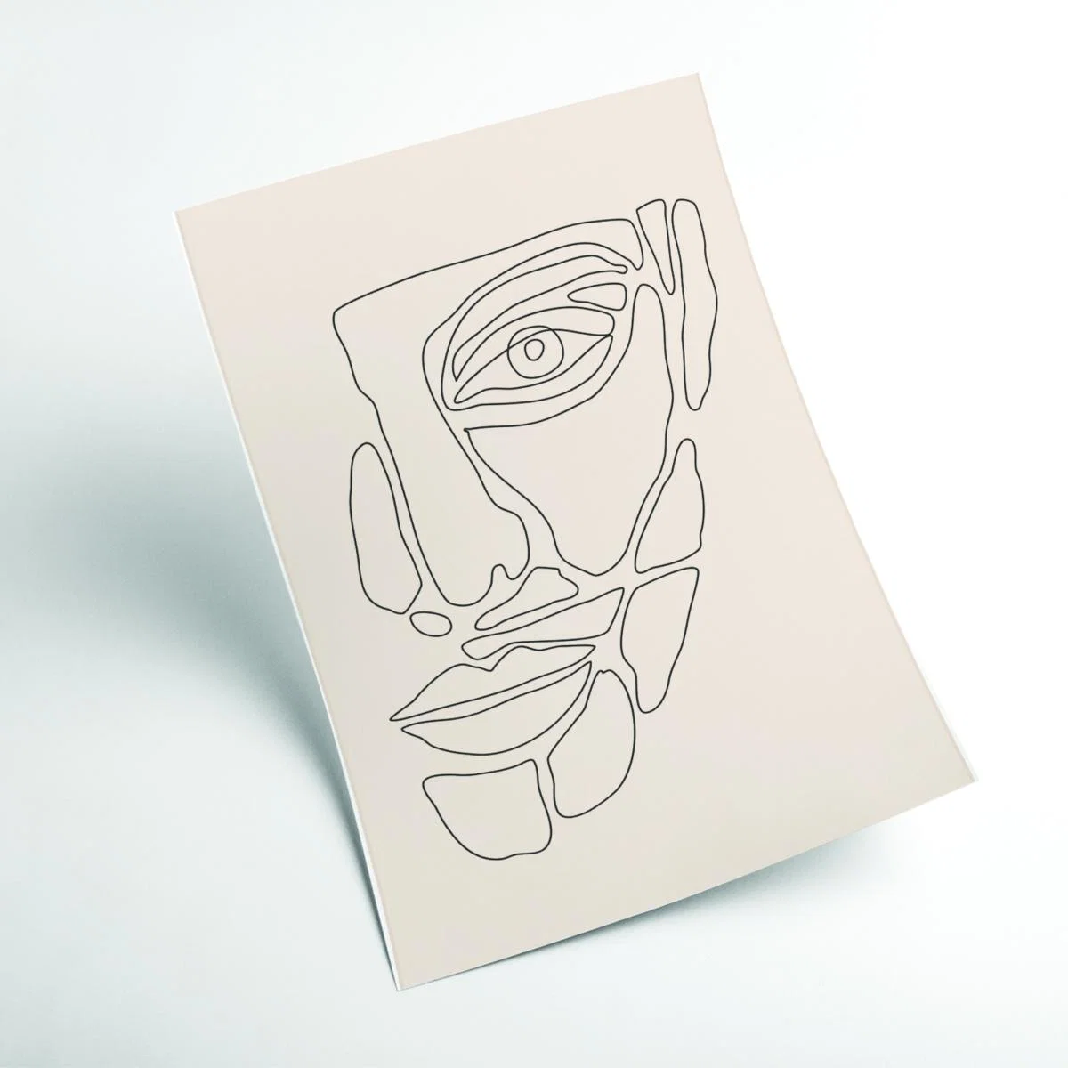Black Abstract Face Lines #1 Large Stanley Print House – image 2