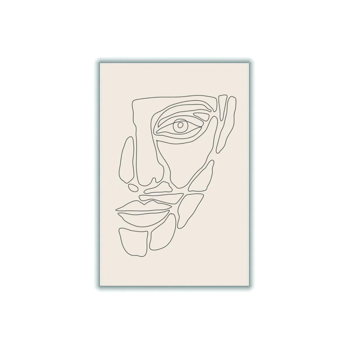 Black Abstract Face Lines #1 Large Stanley Print House – image 1