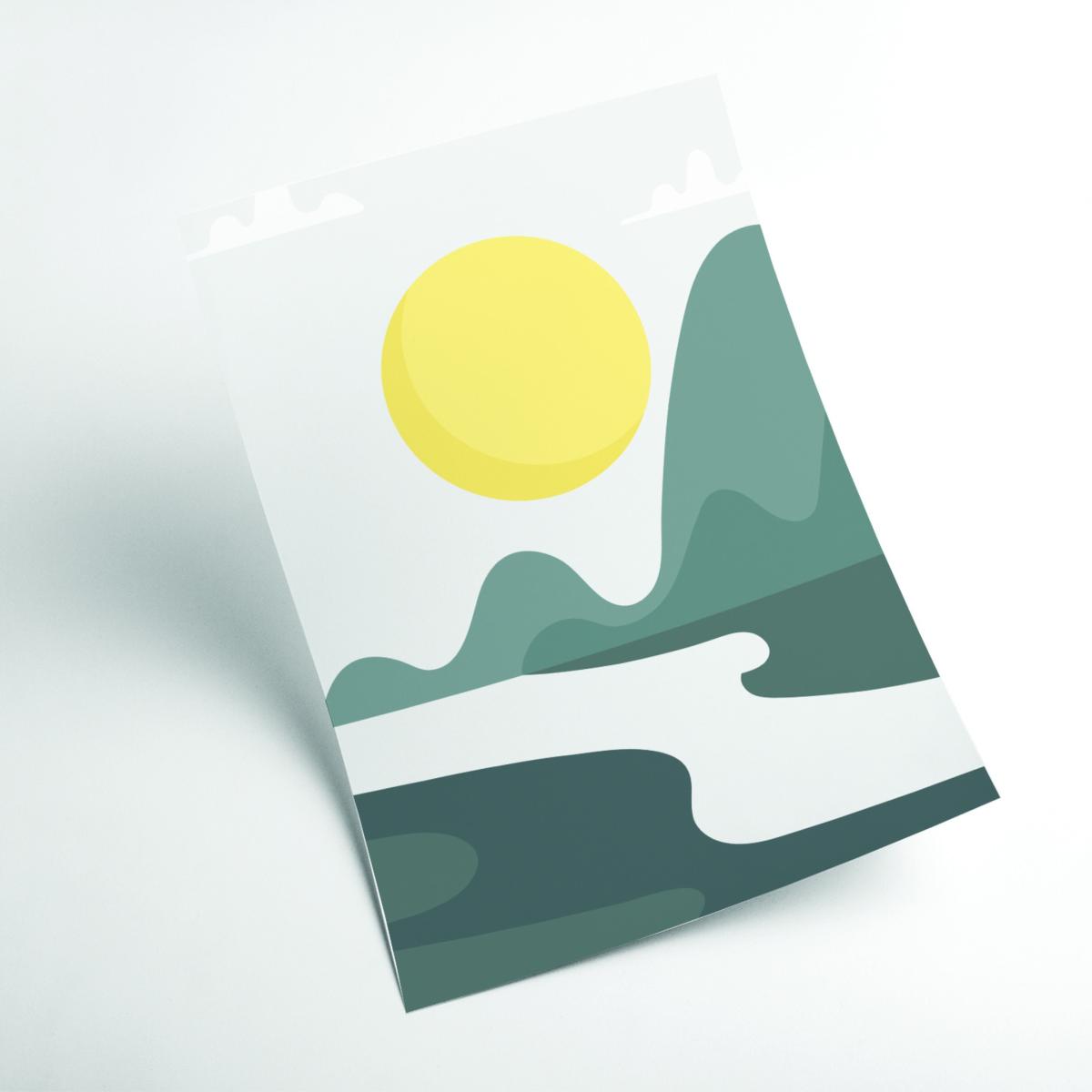 Yellow / Orange Boho Sunny Landscape #3 A2 420 X 594Mm Stanley Print House – image 2