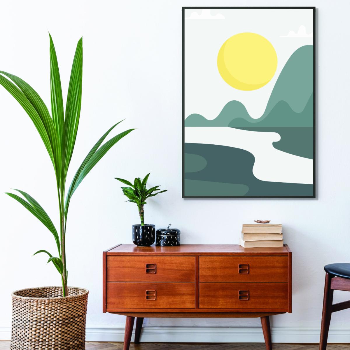 Yellow / Orange Boho Sunny Landscape #3 A2 420 X 594Mm Stanley Print House – image 3