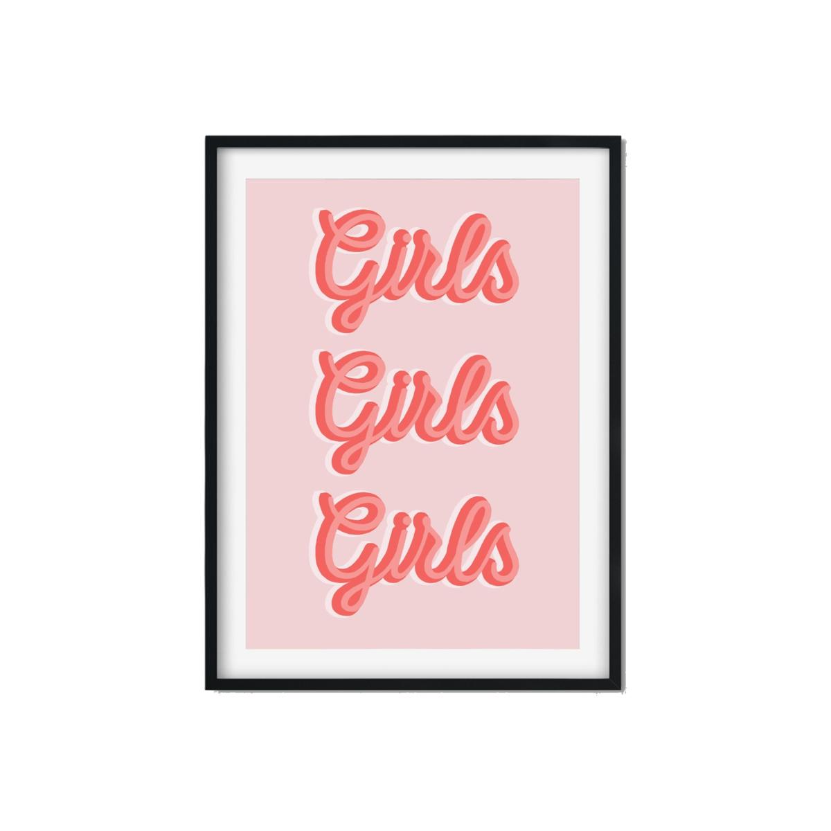 Pink / Purple Girls, Girls, Girls A3 297 X 420Mm The Native State