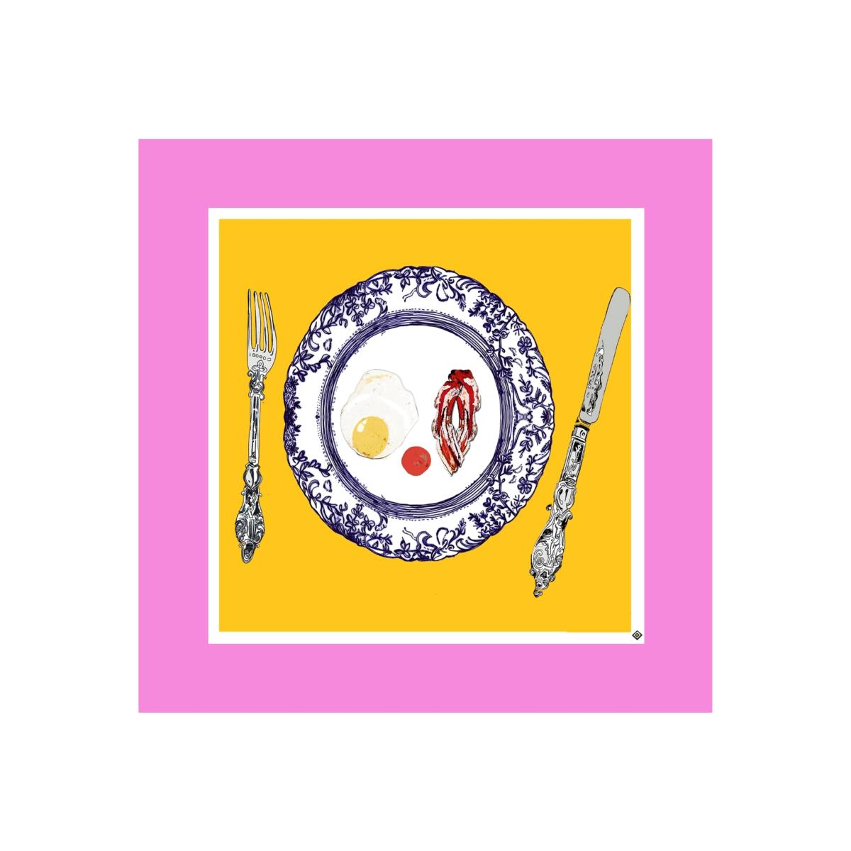 The Egg & Bacon Plate Limited Edition Signed Print Jessica Russell Flint – image 1