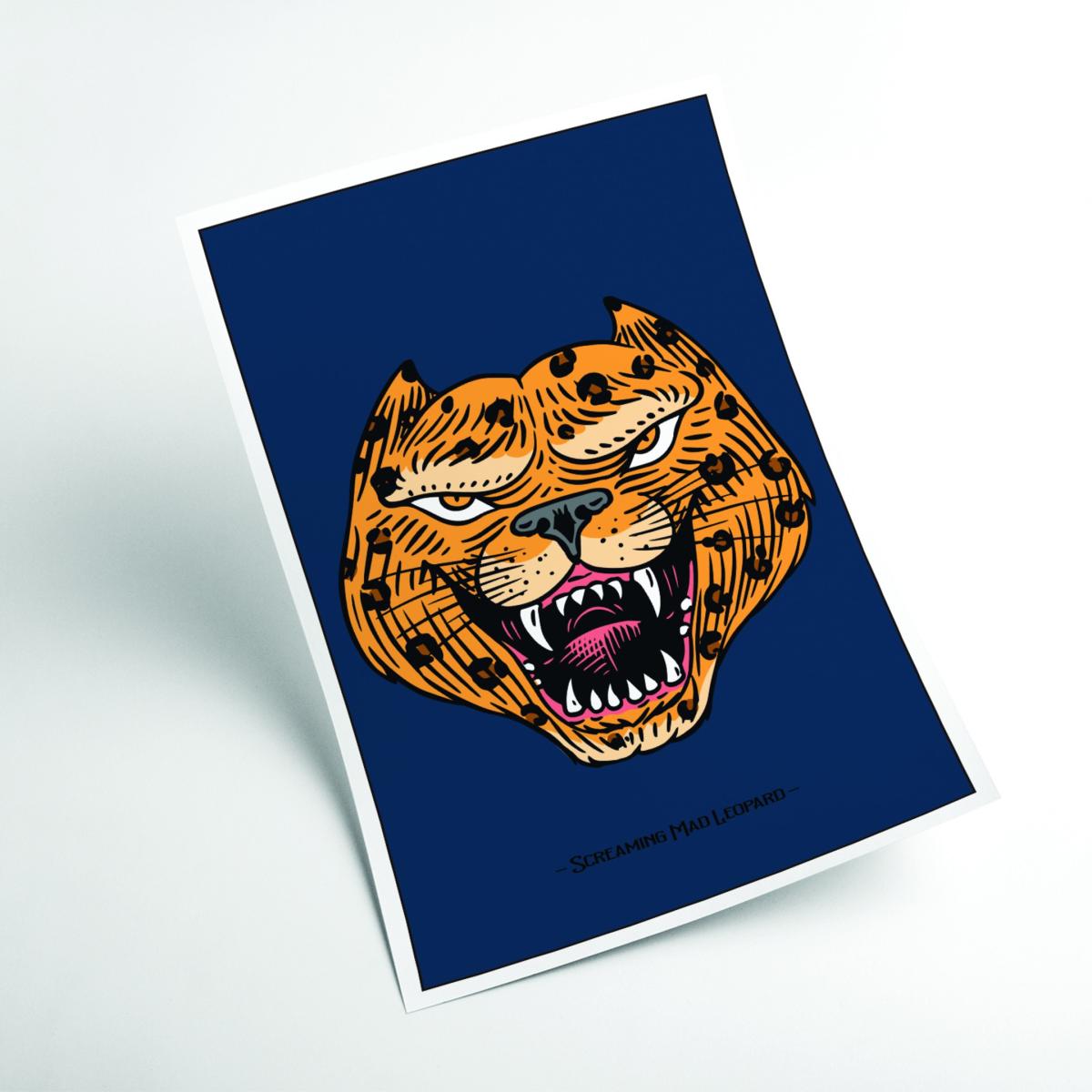 Gold Screaming Mad Leopard A4 210 X 297Mm Stanley Print House – image 2
