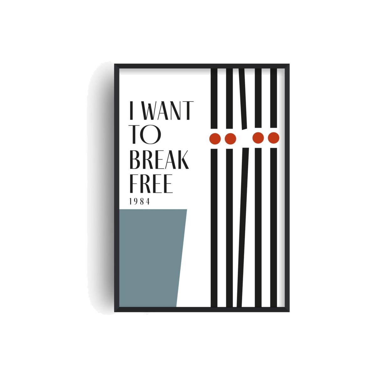 I Want To Break Free Queen Inspired Retro Giclée Art Print A3 297 X 420Mm Fanclub – image 1
