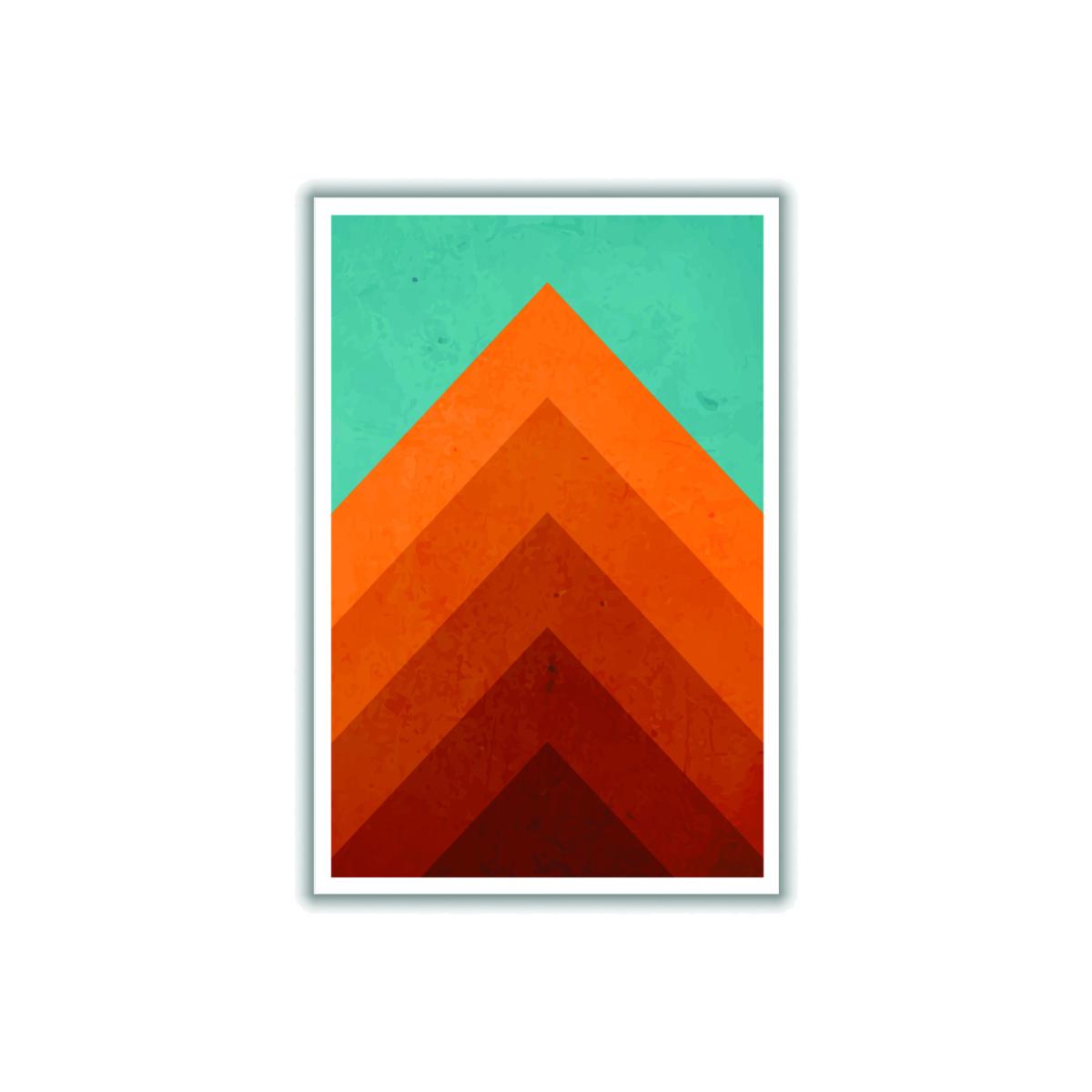 Yellow / Orange Orange Peak Mountain A2 420 X 594Mm Stanley Print House – image 1