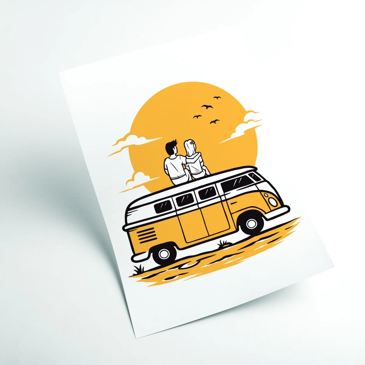 Yellow / Orange Did You See The Sunset Last Night? A2 420 X 594Mm Stanley Print House – image 2