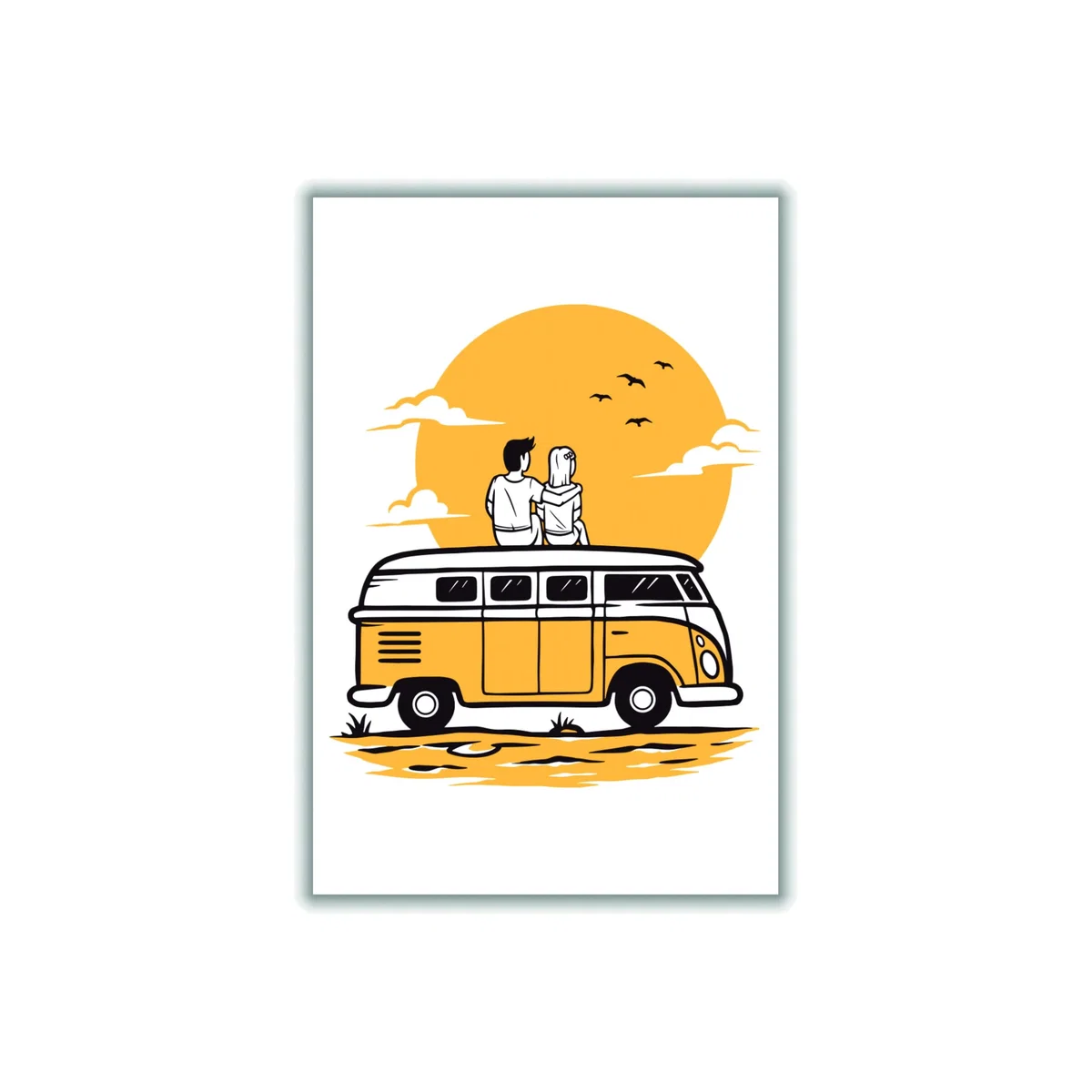 Yellow / Orange Did You See The Sunset Last Night? A2 420 X 594Mm Stanley Print House – image 1