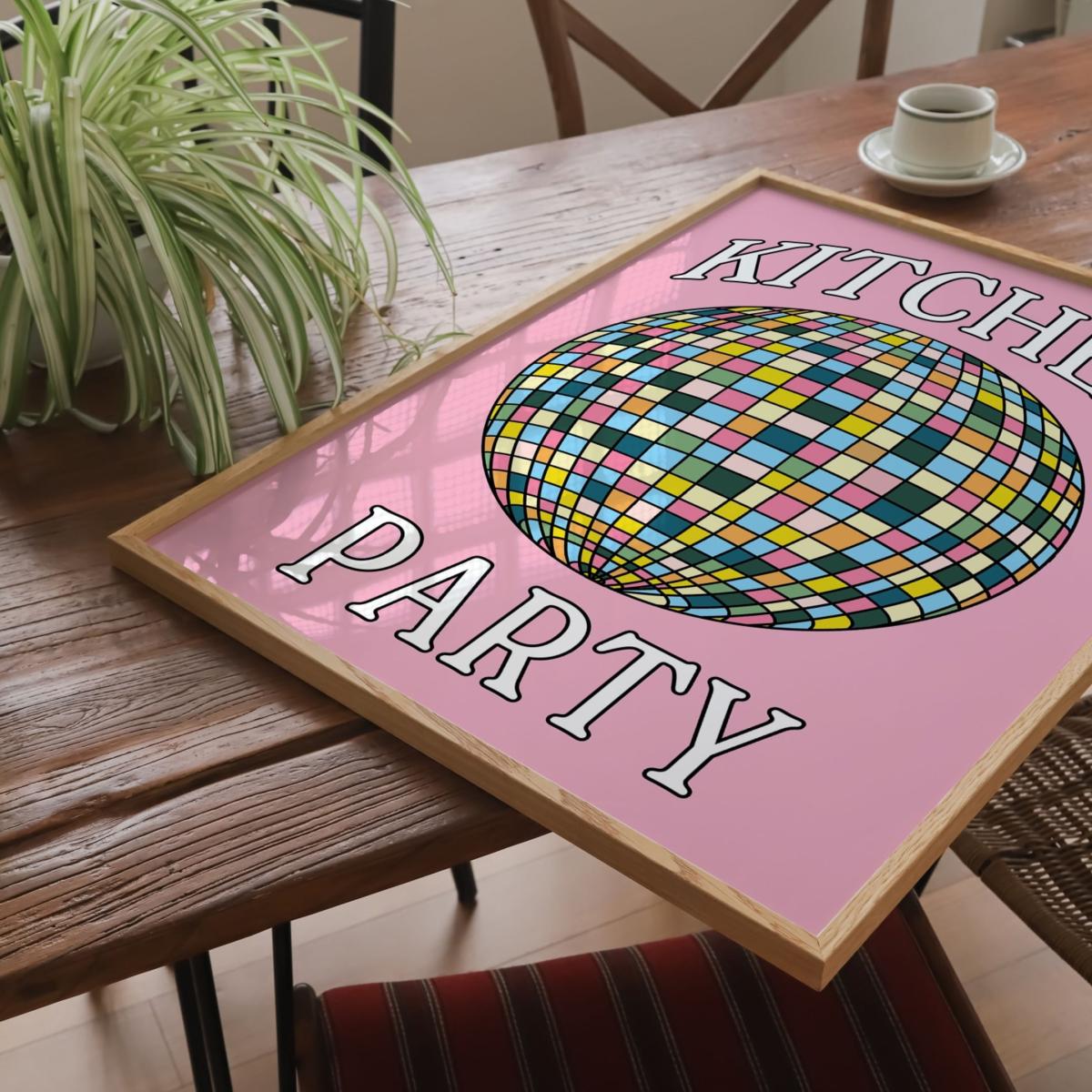 Pink / Purple A3 Pink Kitchen Party Disco Ball Print Sofe Store – image 3
