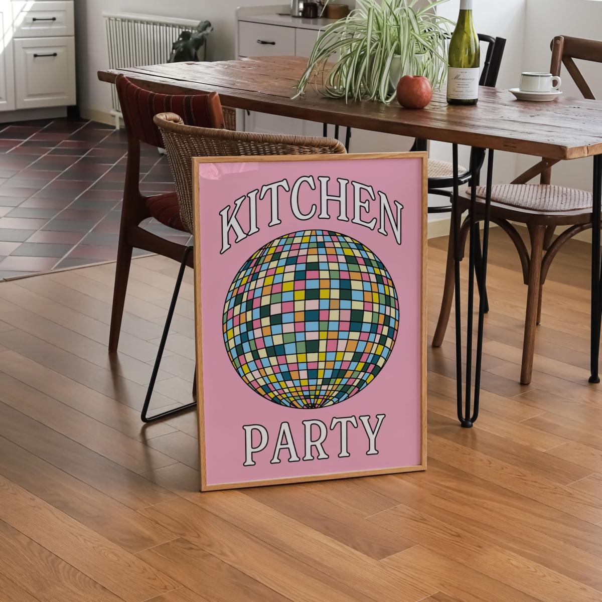 Pink / Purple A3 Pink Kitchen Party Disco Ball Print Sofe Store – image 4