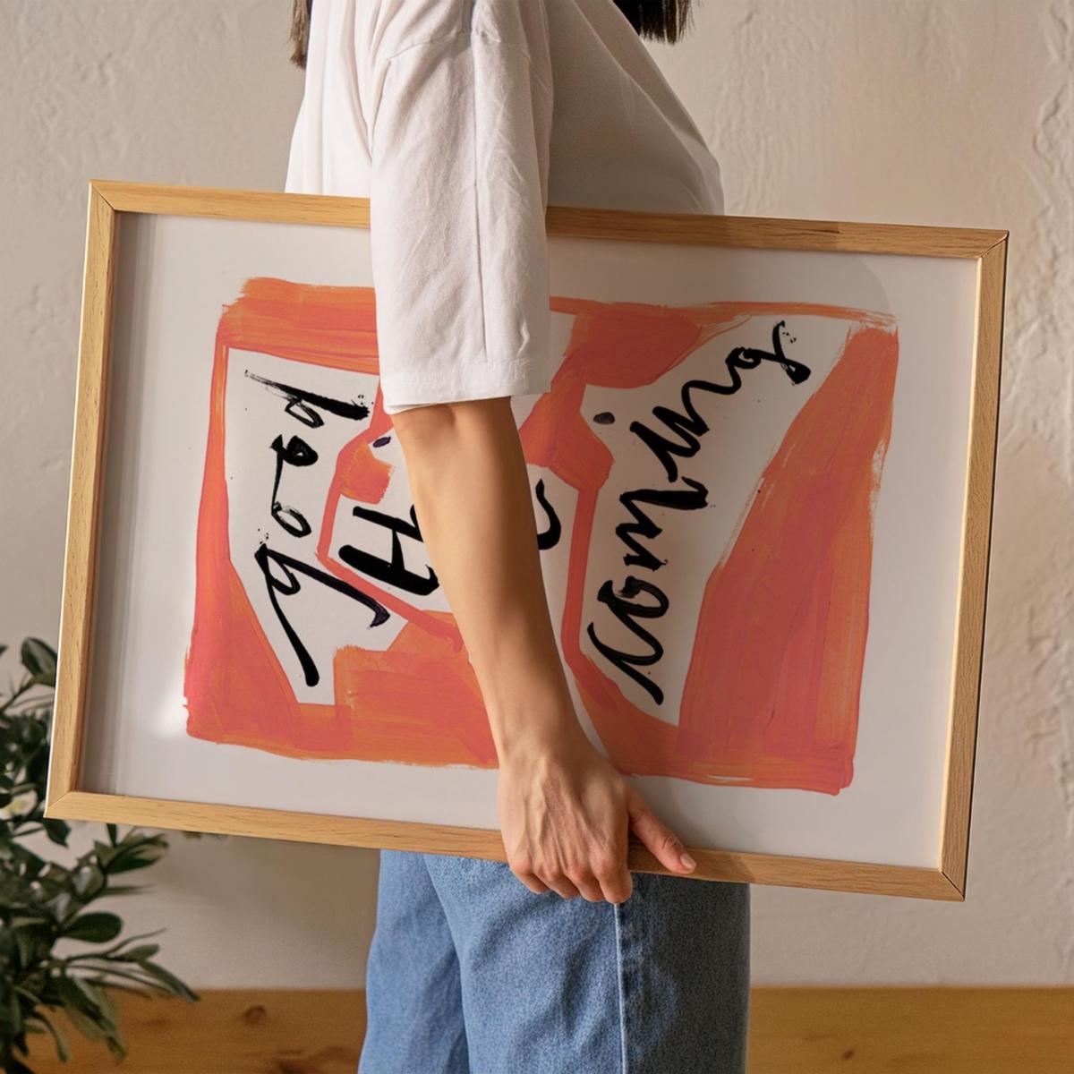 Pink / Purple / Yellow Good Things Are Coming Hand Painted Art Print - A2 | Natalie Cass Art – image 2