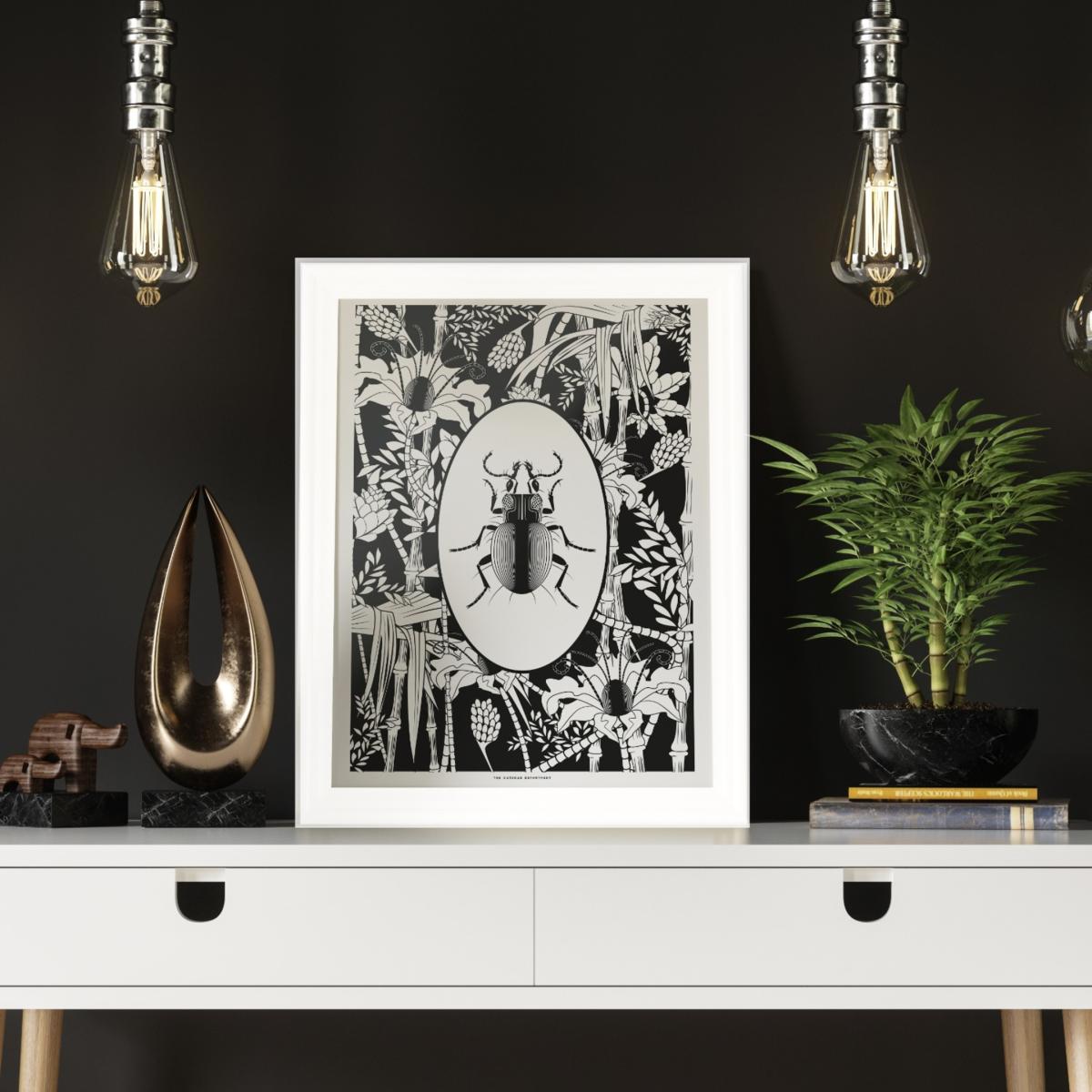 Black / White Elemental Beetle Print Black & White The Curious Department – image 2