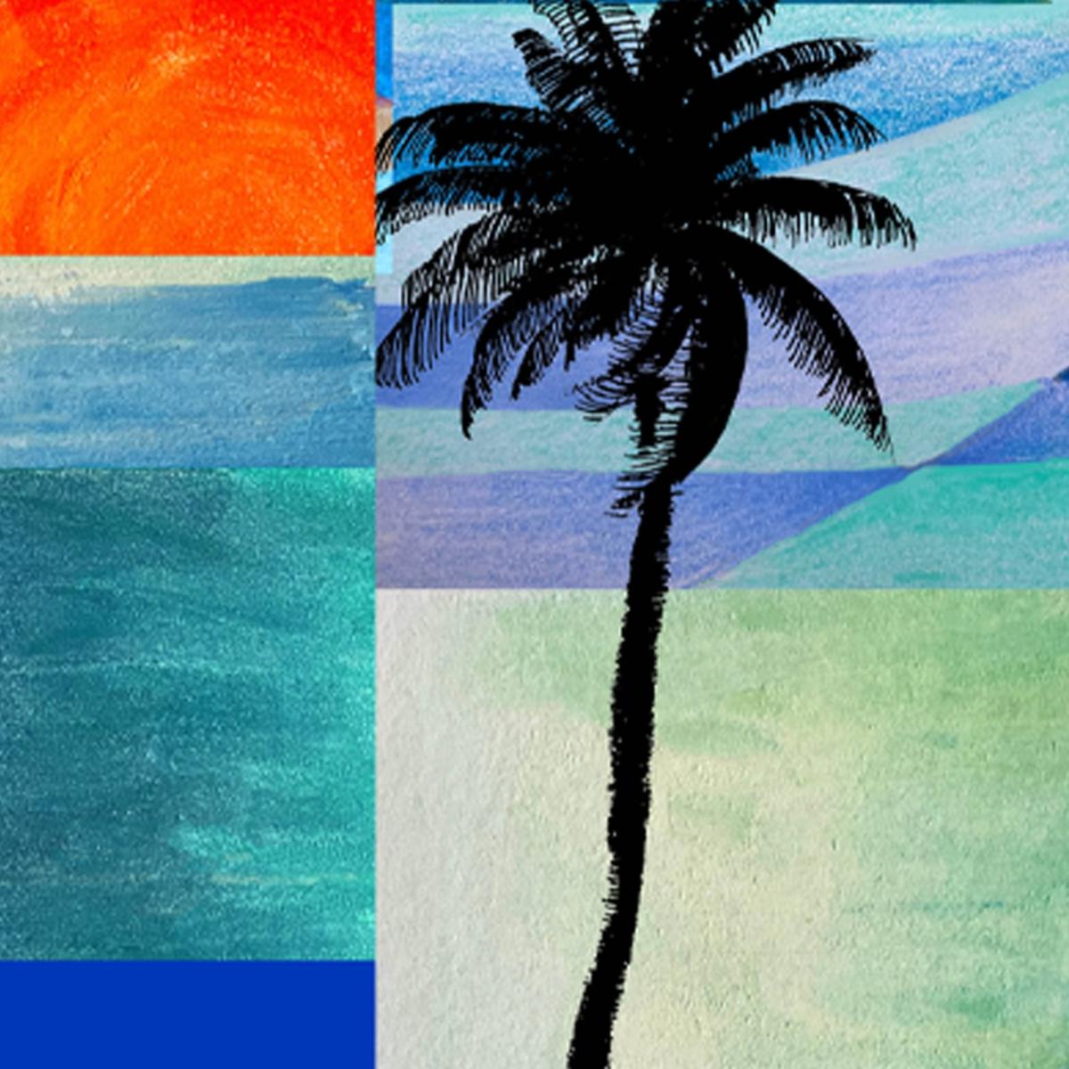 French Riviera Sunrise, Sailboats And Palm Trees Art Print Awol – image 4