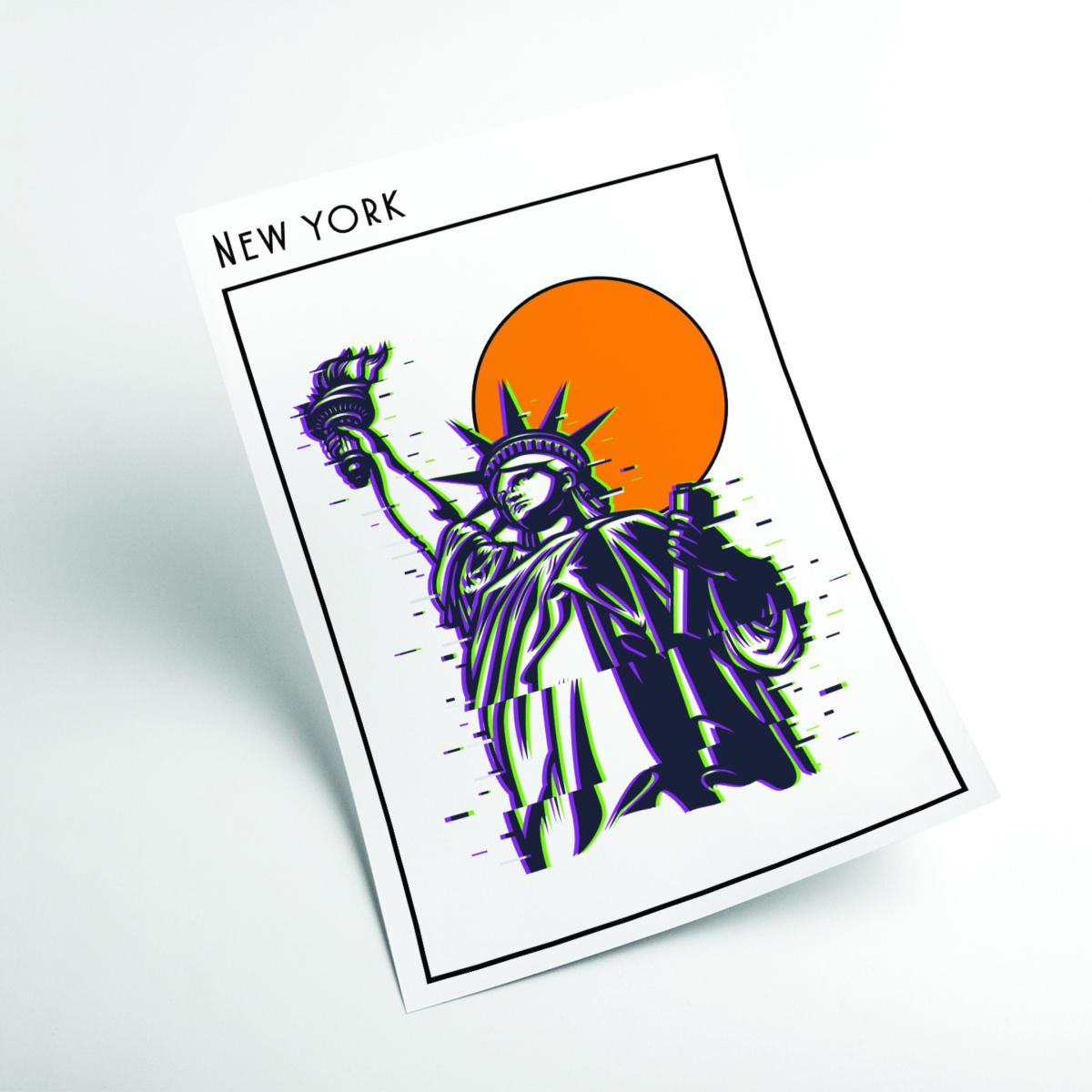 Yellow / Orange New York A3 297 X 420Mm Stanley Print House – image 2