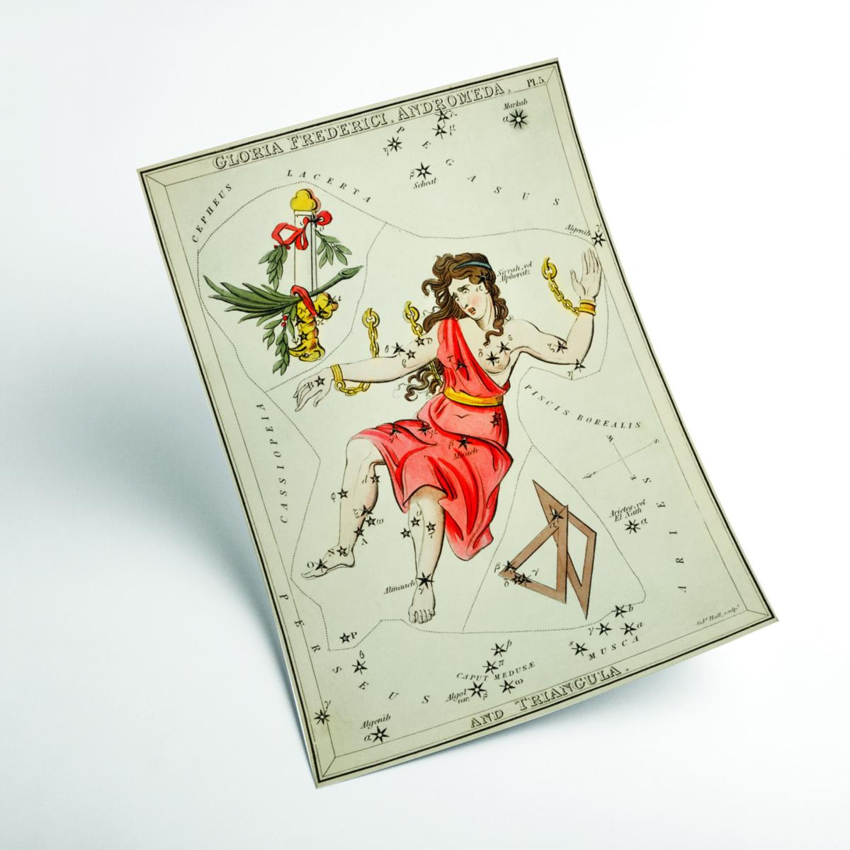 Yellow / Orange Astronomical Chart Illustration Of Gloria Frederici Andromeda A1 594 X 841Mm Stanley Print House – image 2