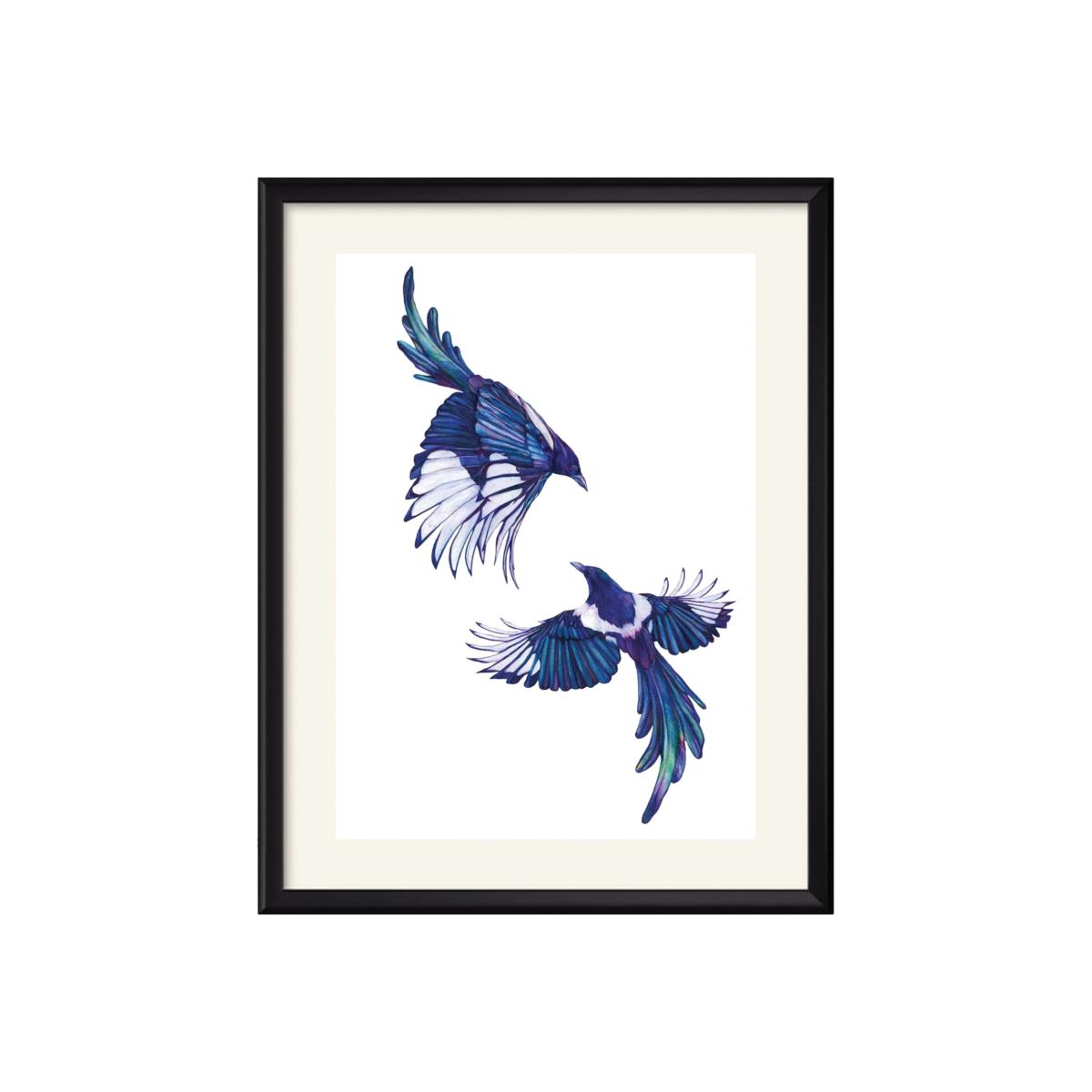Magpies Art Print Claudine O'sullivan Illustration & Design