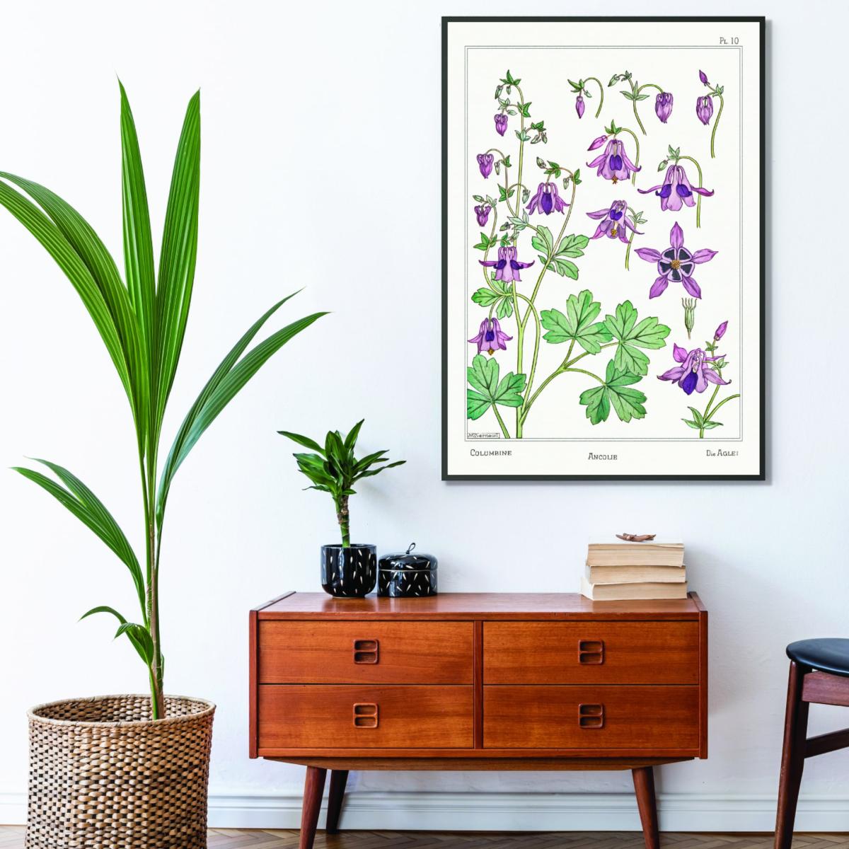 Pink / Purple Vintage Botanicals - Ancolie Columbine Ii Medium Stanley Print House – image 3