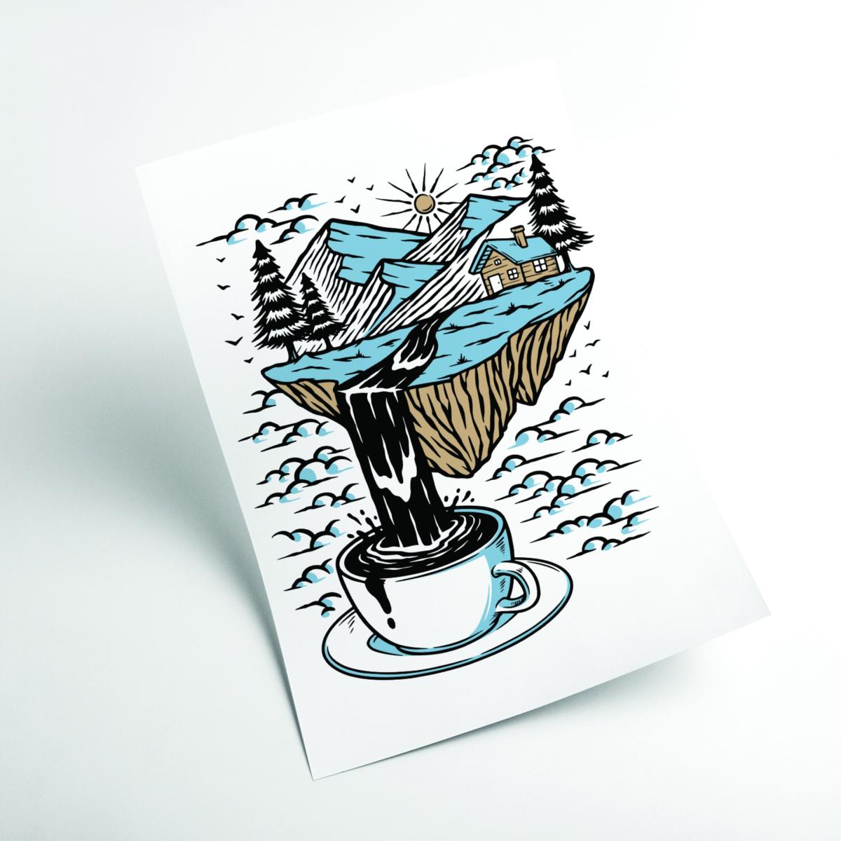 Blue The River Flows A4 210 X 297Mm Stanley Print House – image 2