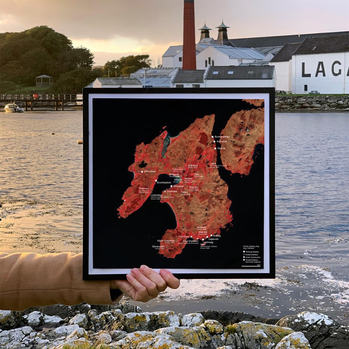 Black / Red Whisky Distillery Map Of Islay Scotland Studio Story – image 2
