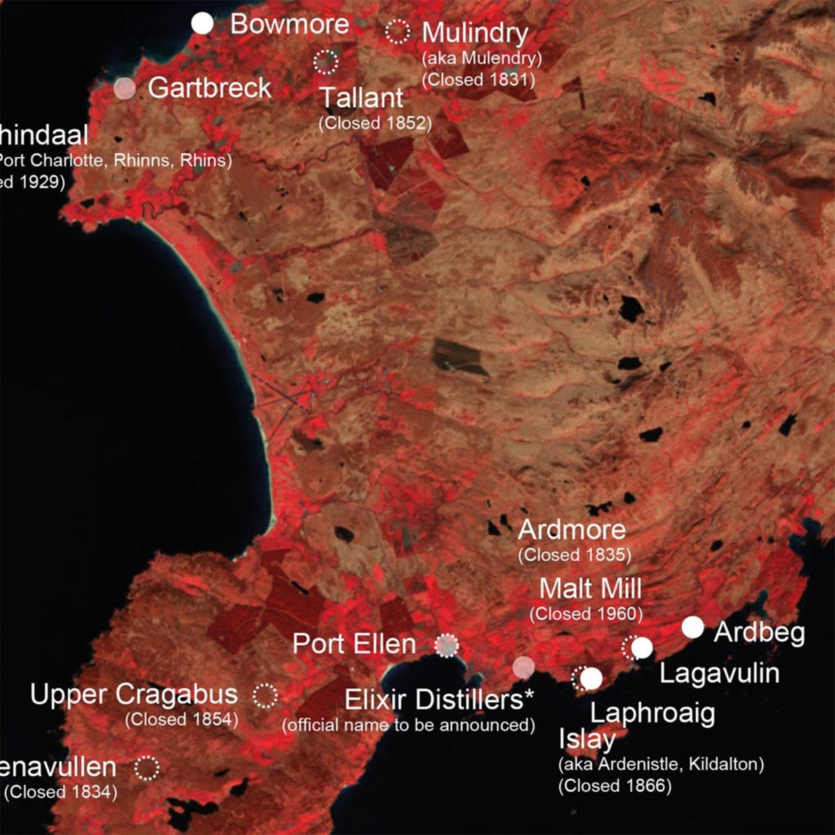 Black / Red Whisky Distillery Map Of Islay Scotland Studio Story – image 3