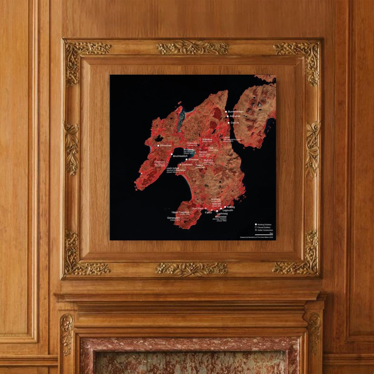 Black / Red Whisky Distillery Map Of Islay Scotland Studio Story – image 5
