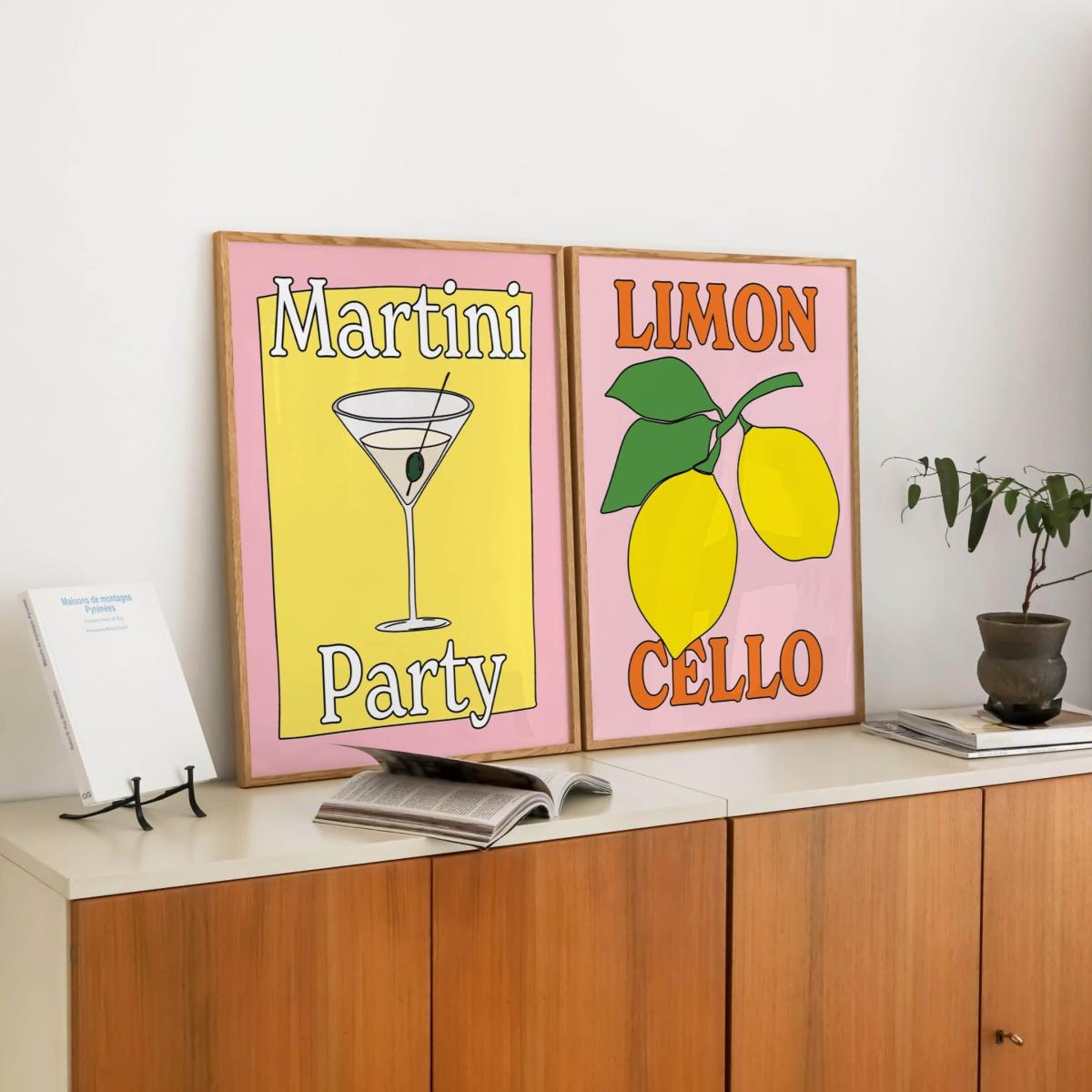 Yellow / Orange / Pink A3 Martini Party Print Sofe Store – image 4