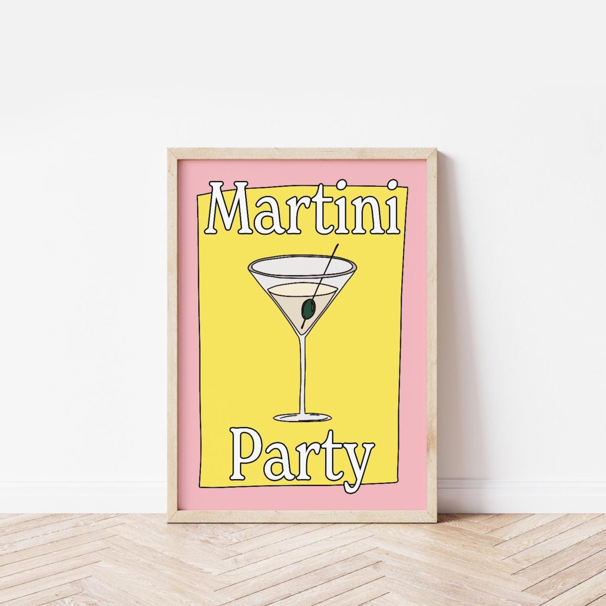 Yellow / Orange / Pink A3 Martini Party Print Sofe Store – image 5
