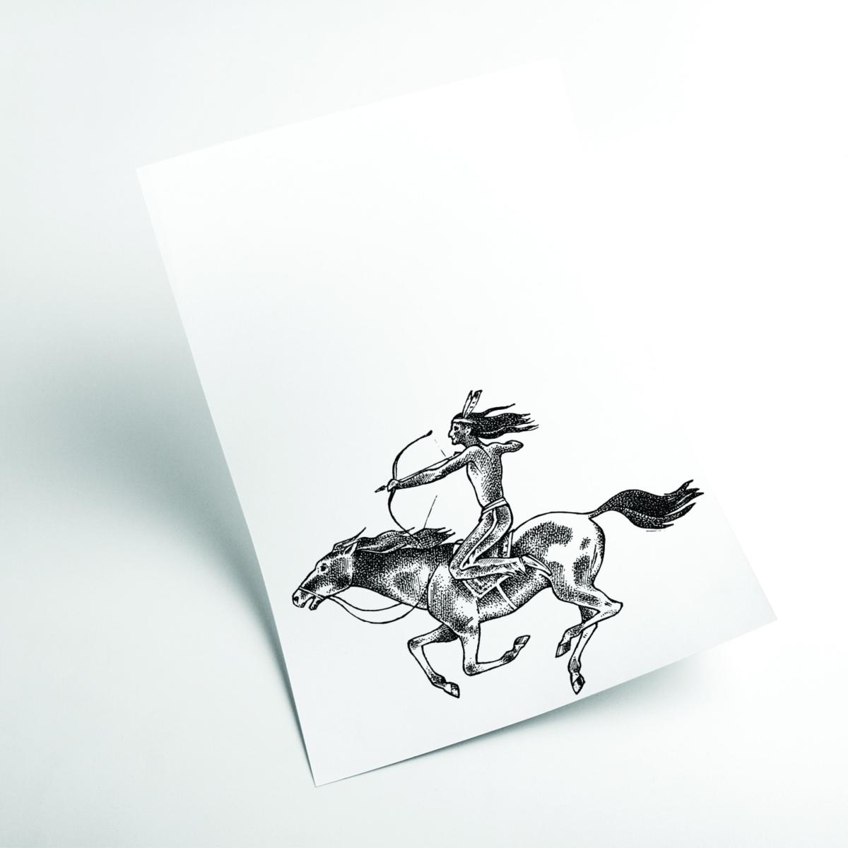 Grey Native American Indian A2 420 X 594Mm Stanley Print House – image 2