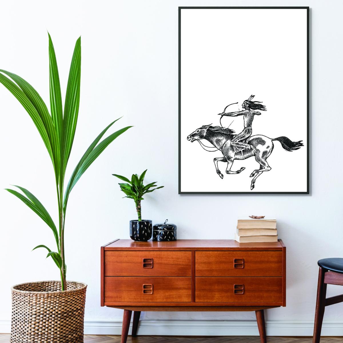 Grey Native American Indian A2 420 X 594Mm Stanley Print House – image 3