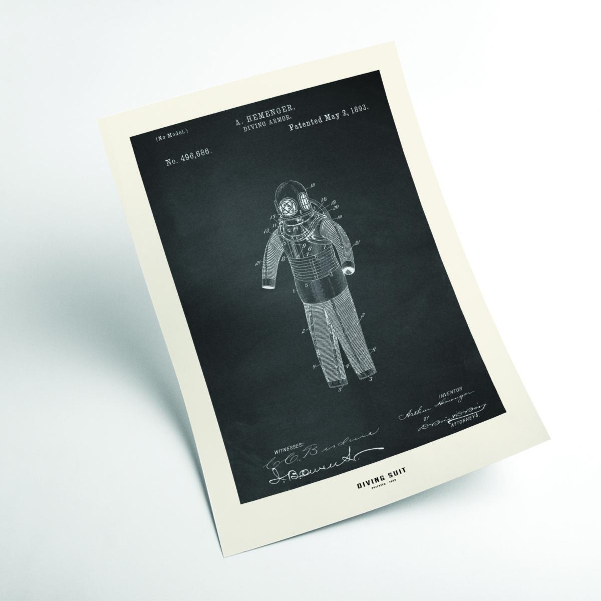 Grey Diving Suit - Patented 1893 Medium Stanley Print House – image 2