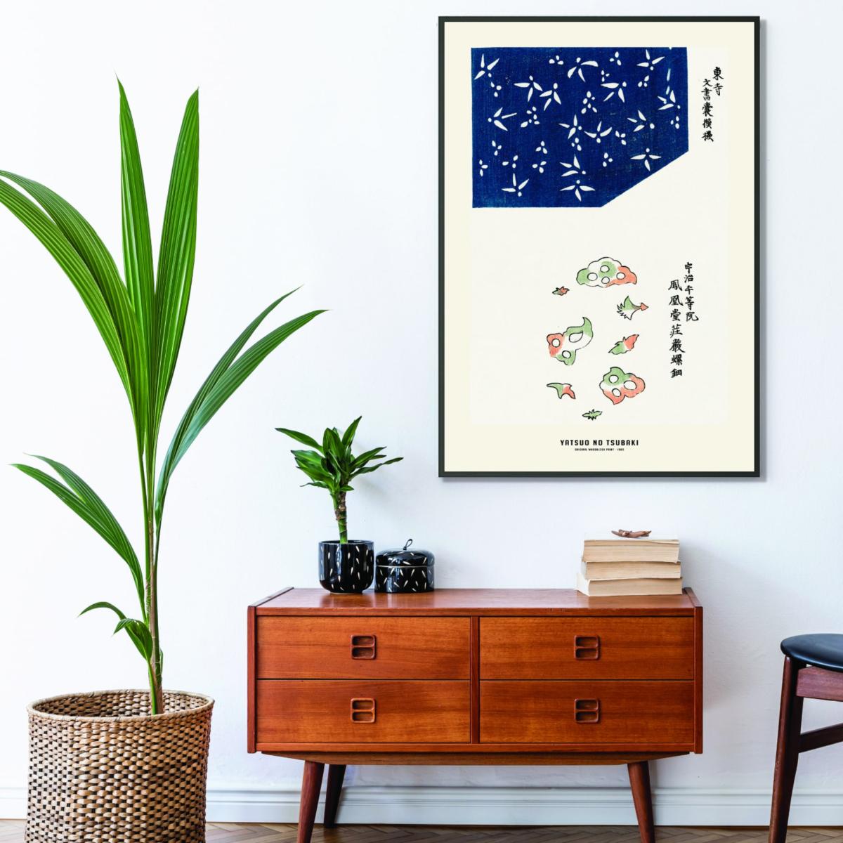 Blue Yatsuo No Tsubaki - Original Woodblock Print Iiii Extra Large Stanley Print House – image 3