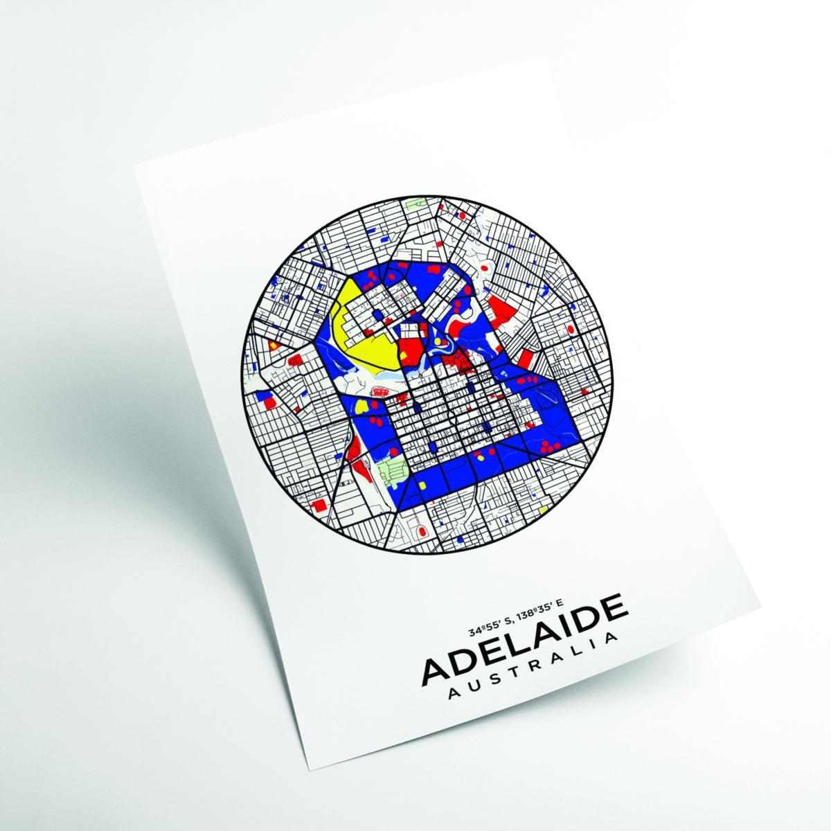Blue Map Of Adelaide Australia A2 420 X 594Mm Stanley Print House – image 2