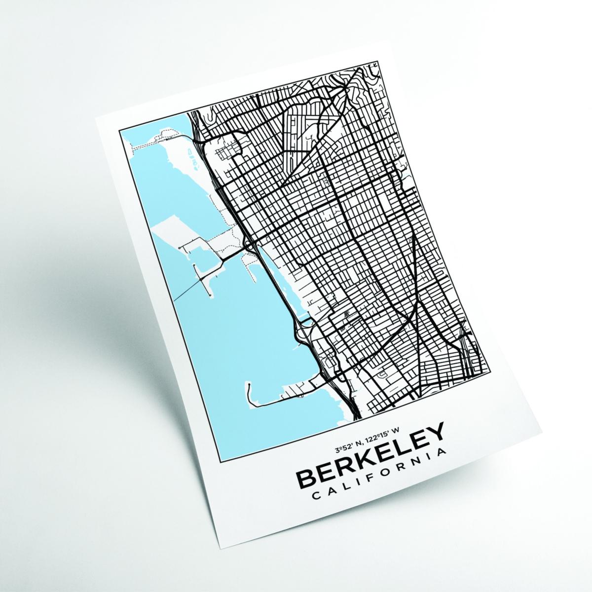 Blue Map Of Berkeley California Large Stanley Print House – image 2