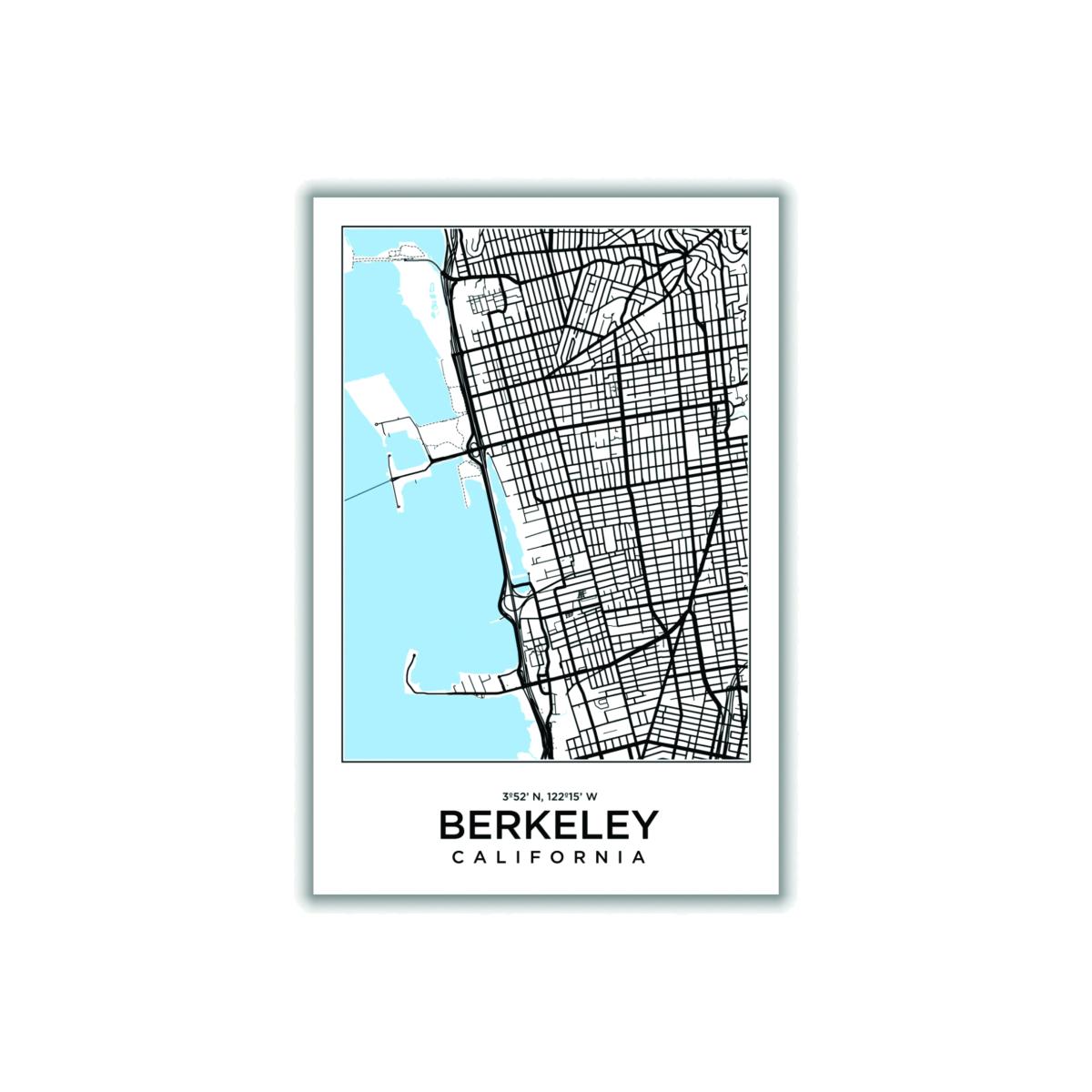 Blue Map Of Berkeley California Large Stanley Print House – image 1