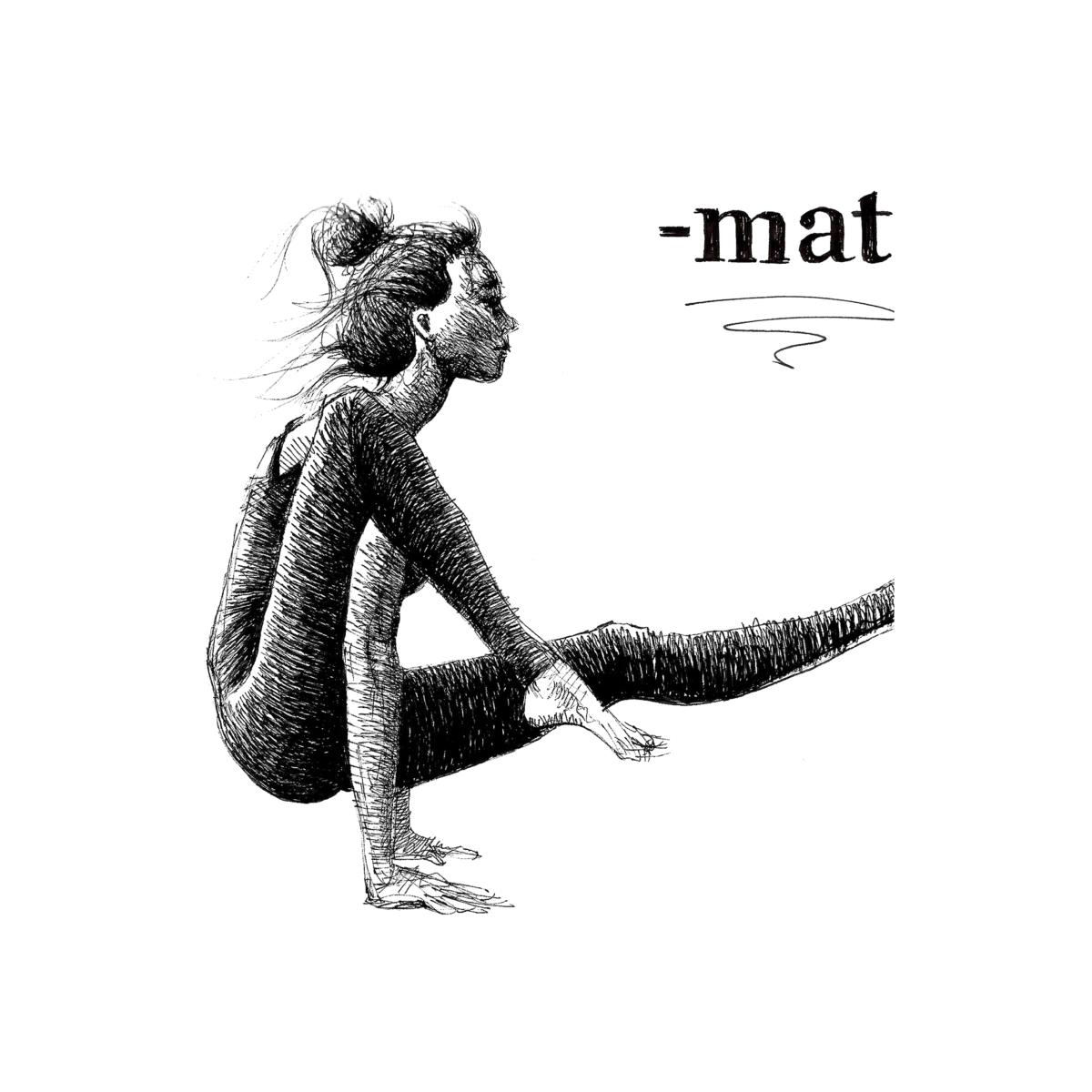 Black / White If You Fall, I Will Be There Inspirational Yoga Art Print: Woman Practicing On Her Yoga Mat Awol – image 1