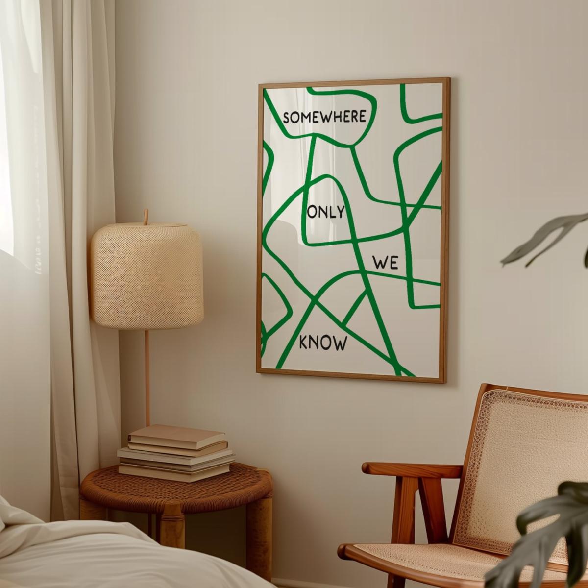 Black / Green Somewhere Only We Know Retro Music Lyric Christmas Giclée Art Print | A3 | 297 X 420Mm | Fanclub – image 6