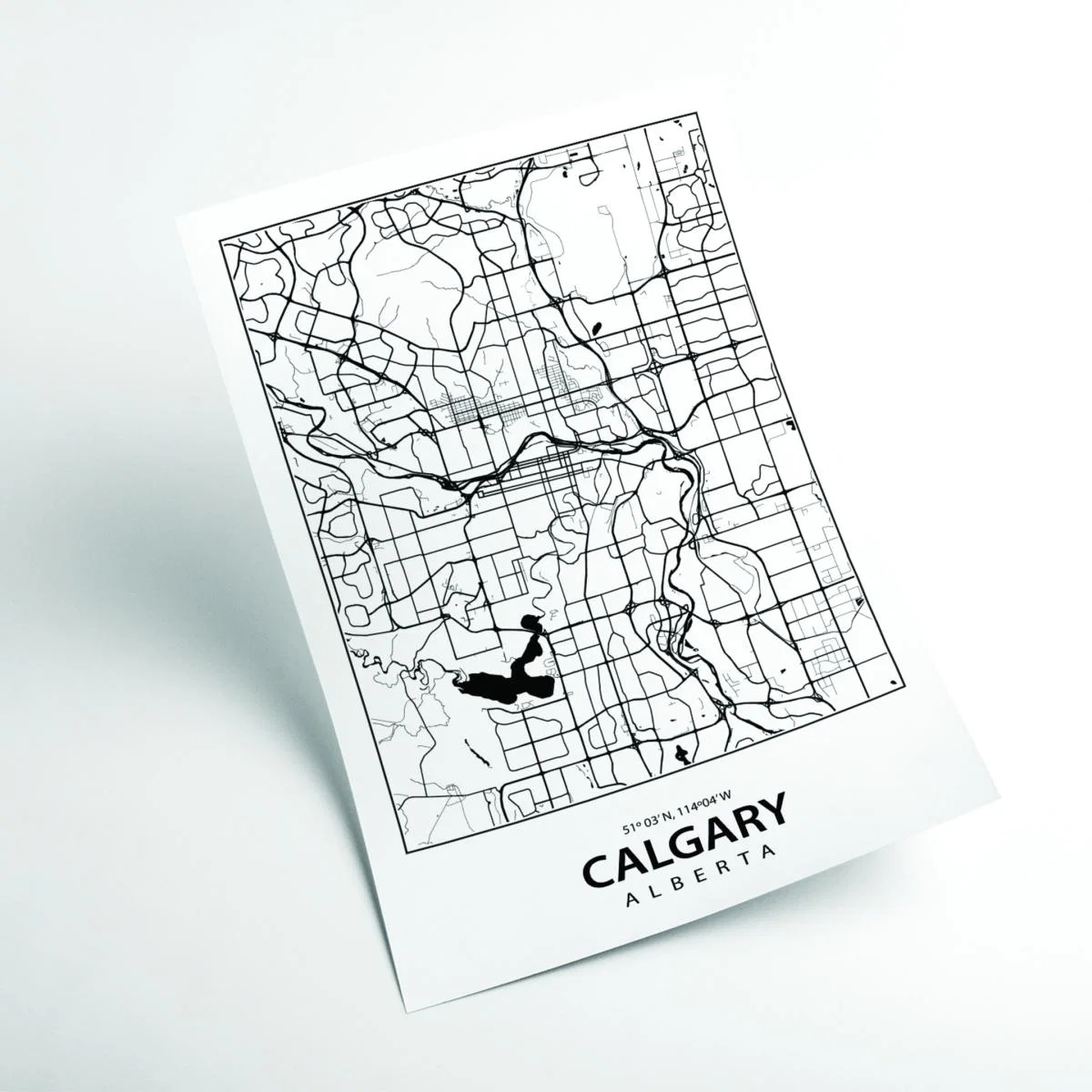 Black Map Of Calgary Alberta Extra Large Stanley Print House – image 2