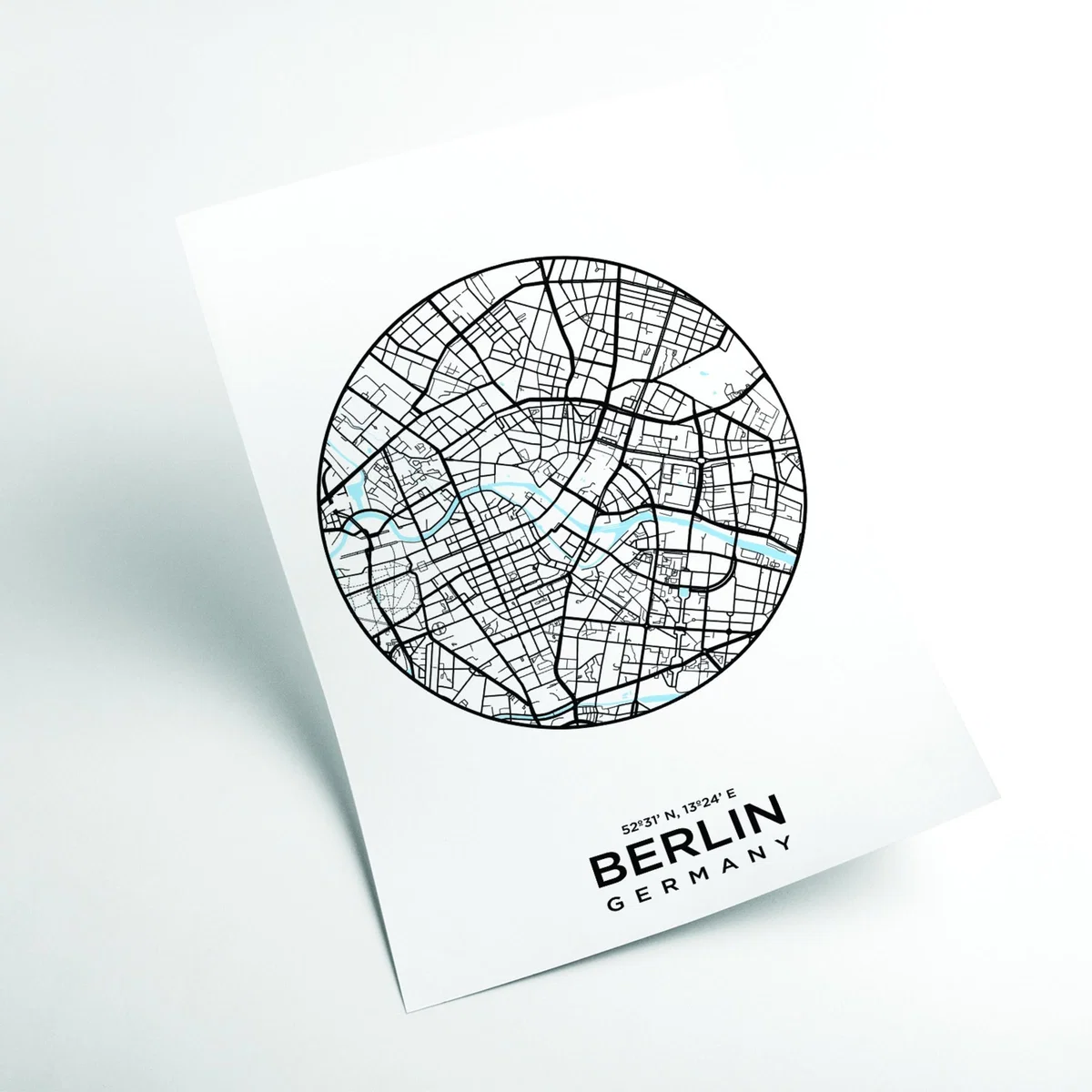 Black Map Of Berlin A2 420 X 594Mm Stanley Print House – image 2