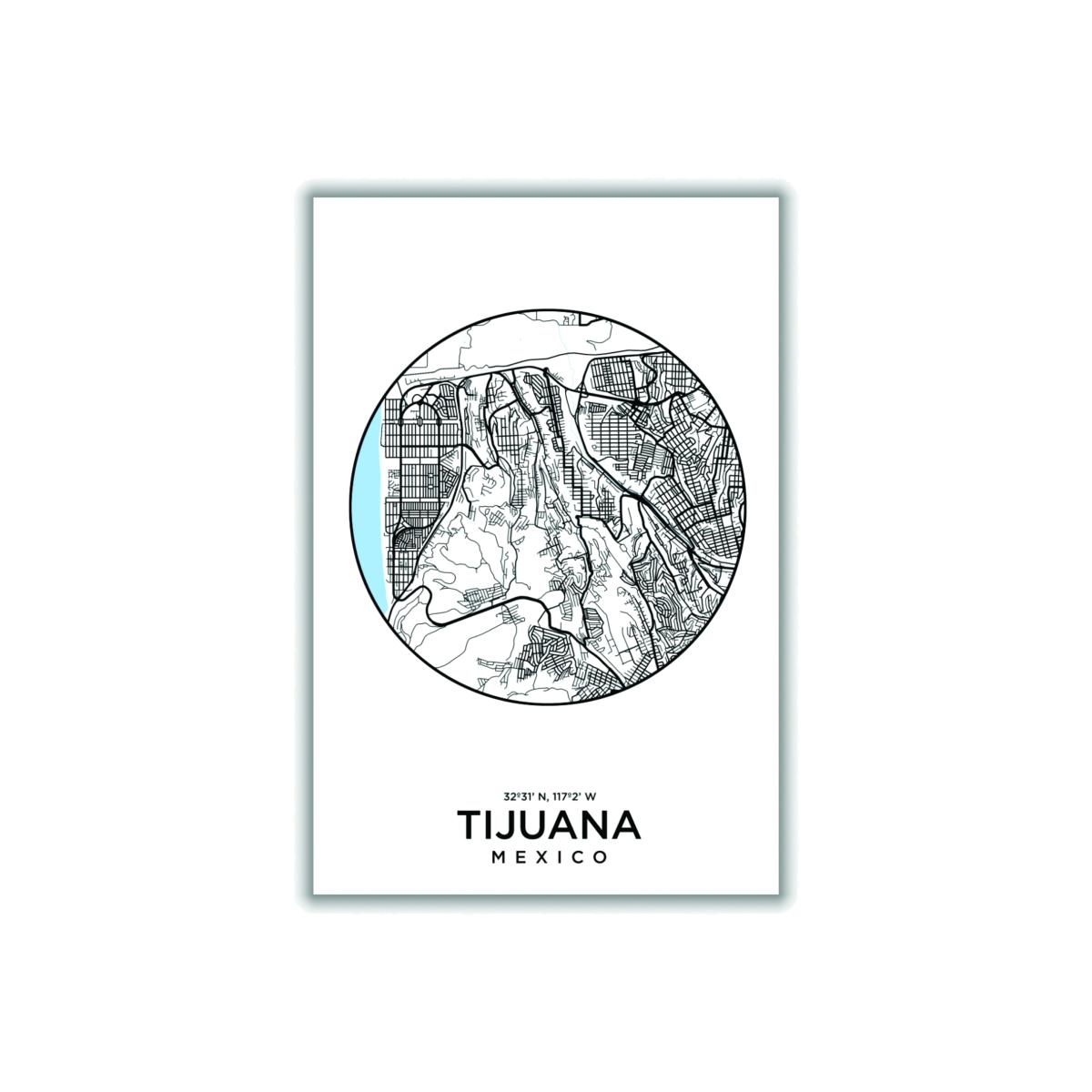 Black Map Of Tijuana Medium Stanley Print House – image 1