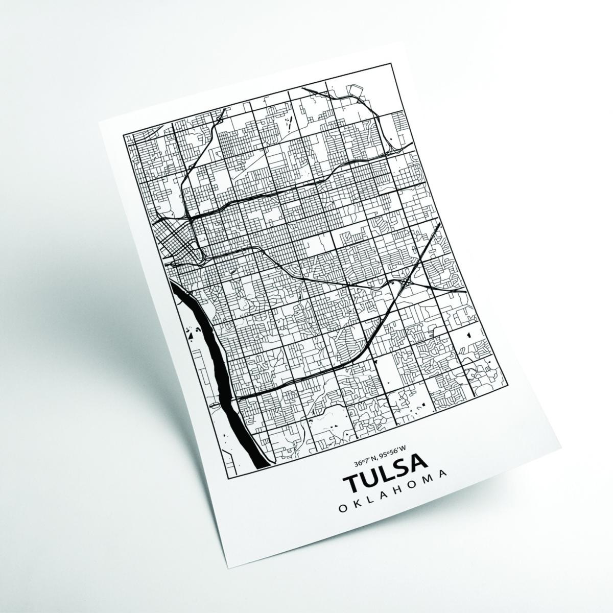 Black Map Of Tulsa Xxs Stanley Print House – image 2