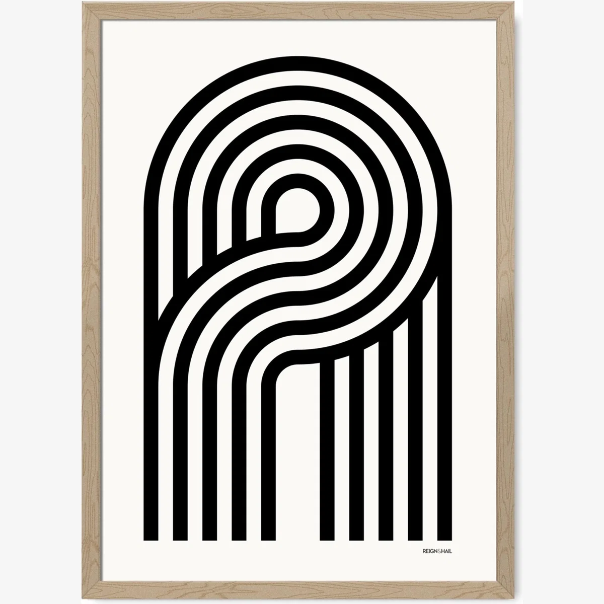 Geometric Typography Print ‘A-Z' A3 297 X 420Mm Reign & Hail – image 1