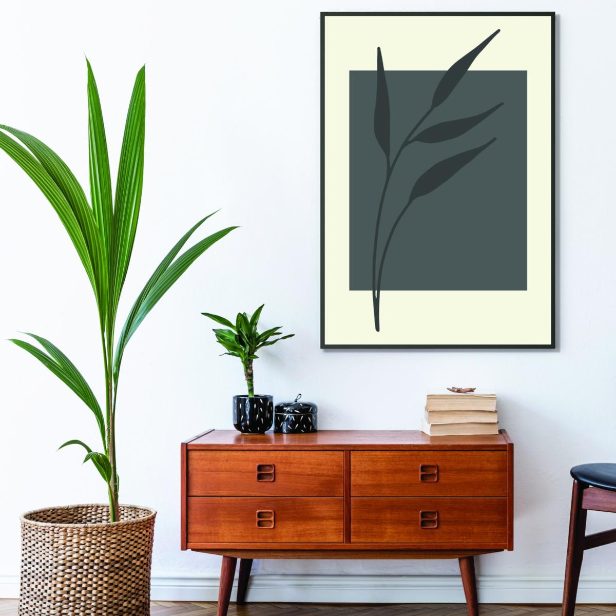 Grey Abstract Minimal Plants #4 Large Stanley Print House – image 3