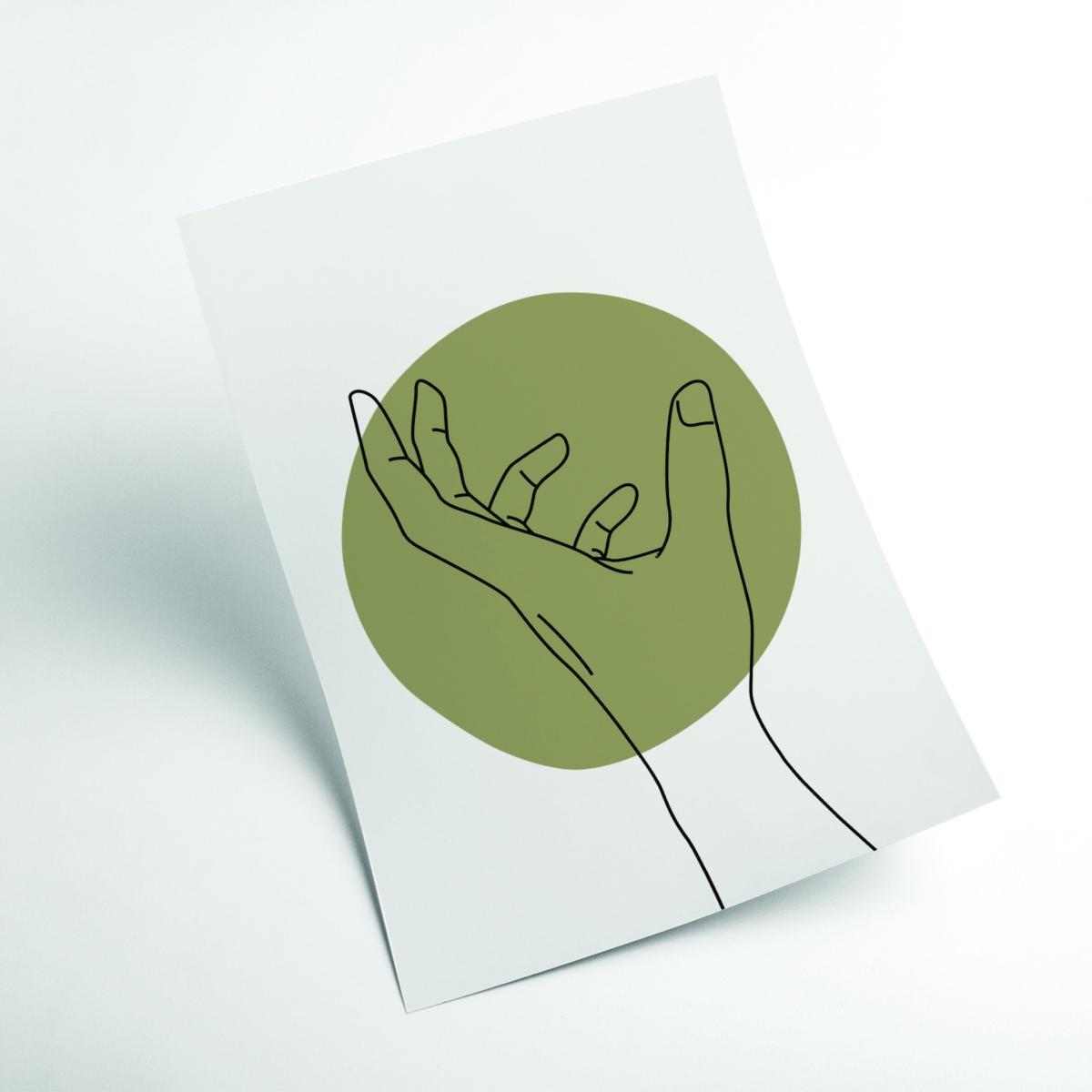 Green Abstract Minimal Hand #4 Small Stanley Print House – image 2
