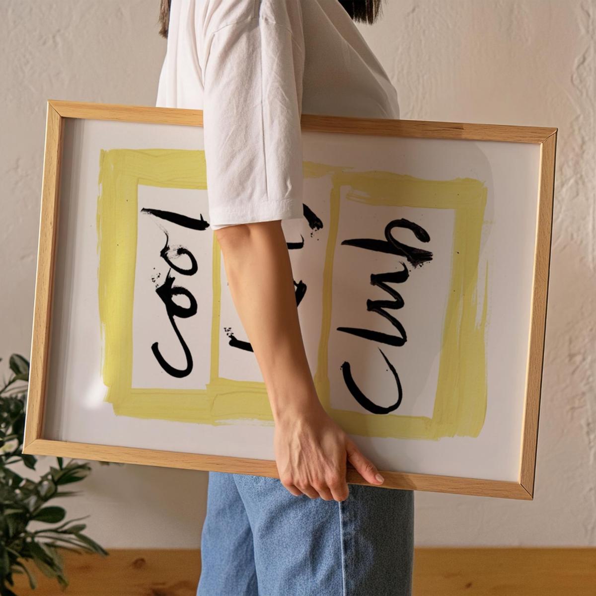 Yellow / Orange Cool Kids Club Hand Painted Art Print - A2 | Natalie Cass Art – image 2