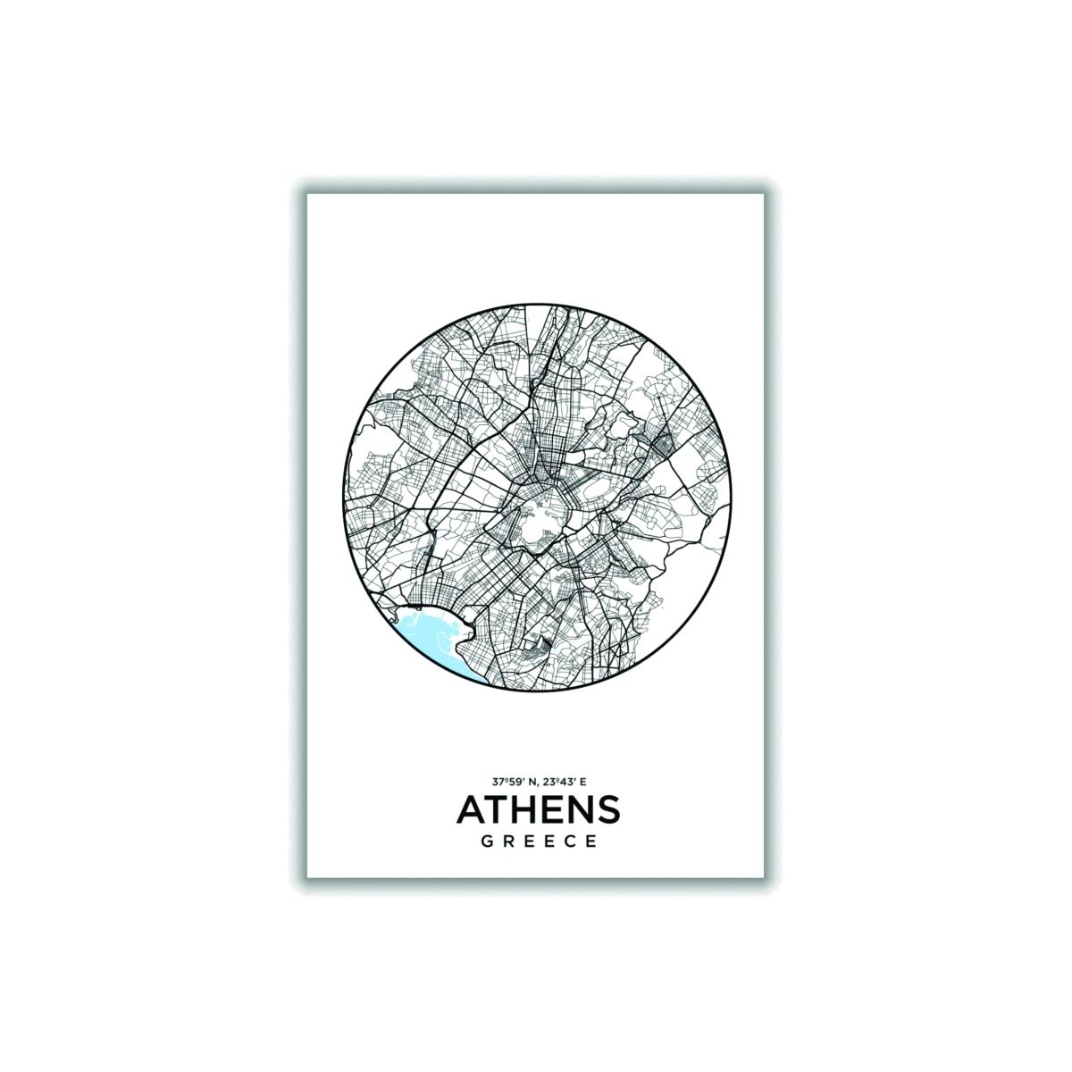 Blue Map Of Athens Medium Stanley Print House – image 1