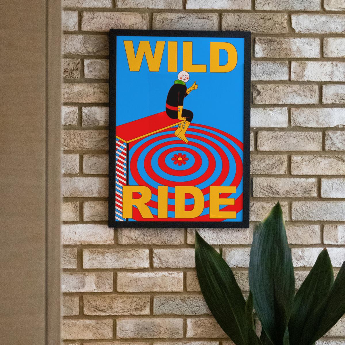 Blue / Yellow / Orange Wild Ride - Giclee Fine Art Print - Extra Small | A4 | 210 X 297Mm | East Side Studio London – image 3
