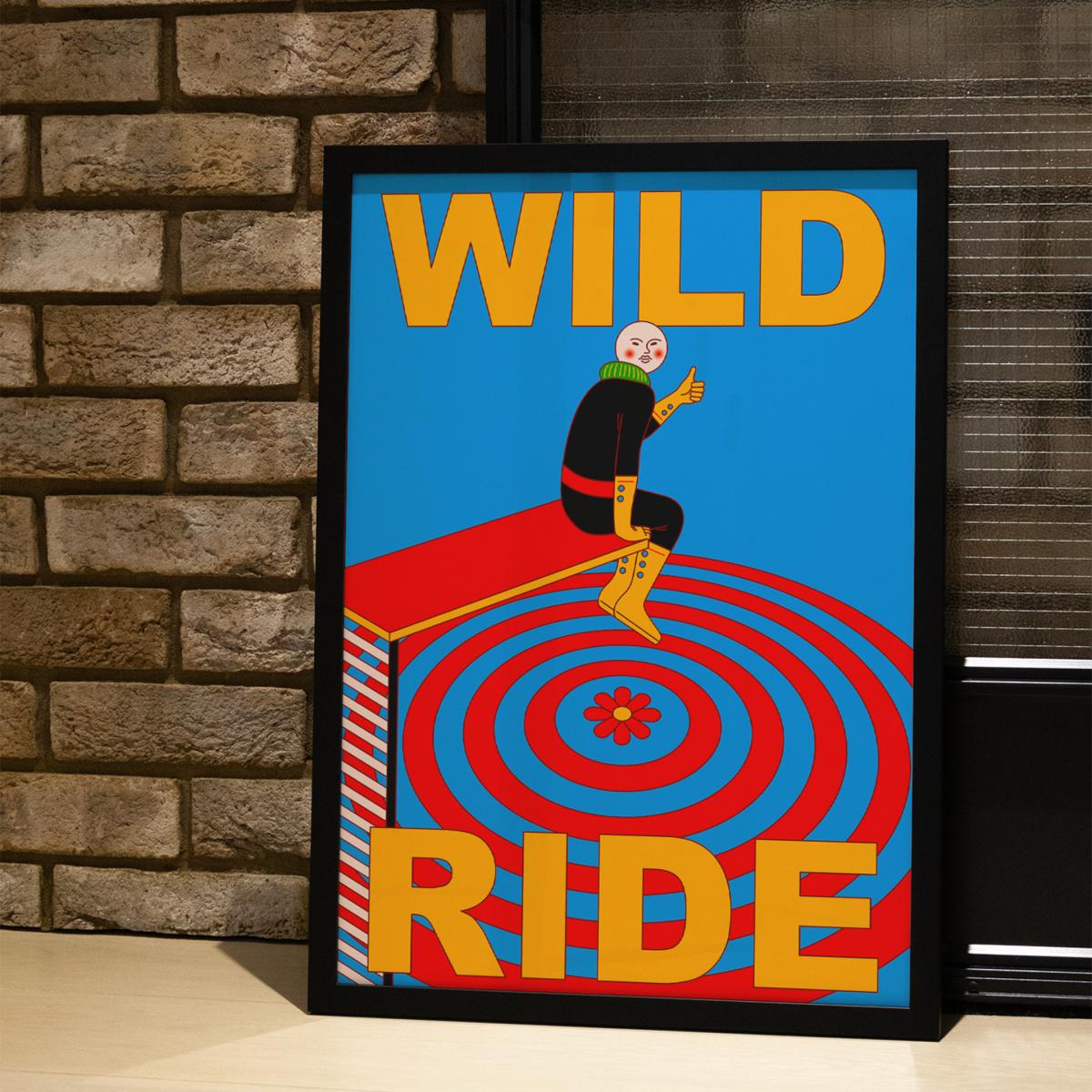 Blue / Yellow / Orange Wild Ride - Giclee Fine Art Print - Extra Small | A4 | 210 X 297Mm | East Side Studio London – image 4