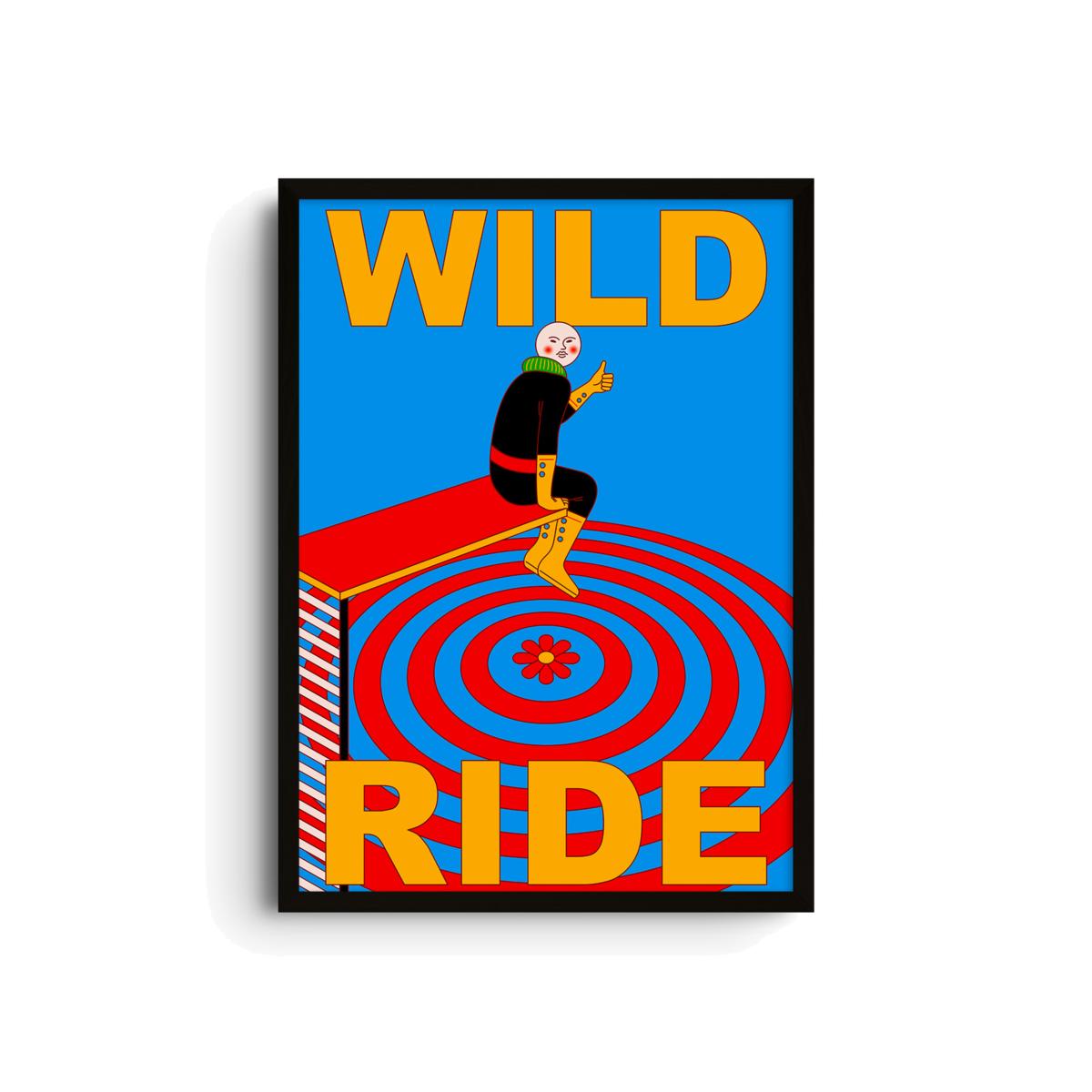 Blue / Yellow / Orange Wild Ride - Giclee Fine Art Print - Extra Small | A4 | 210 X 297Mm | East Side Studio London – image 1